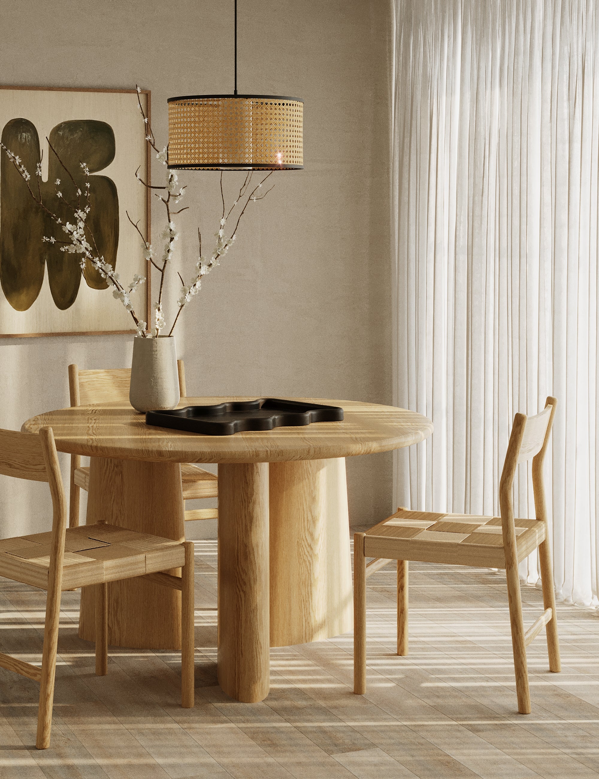 Asher Oak Danish Cord Dining Chair