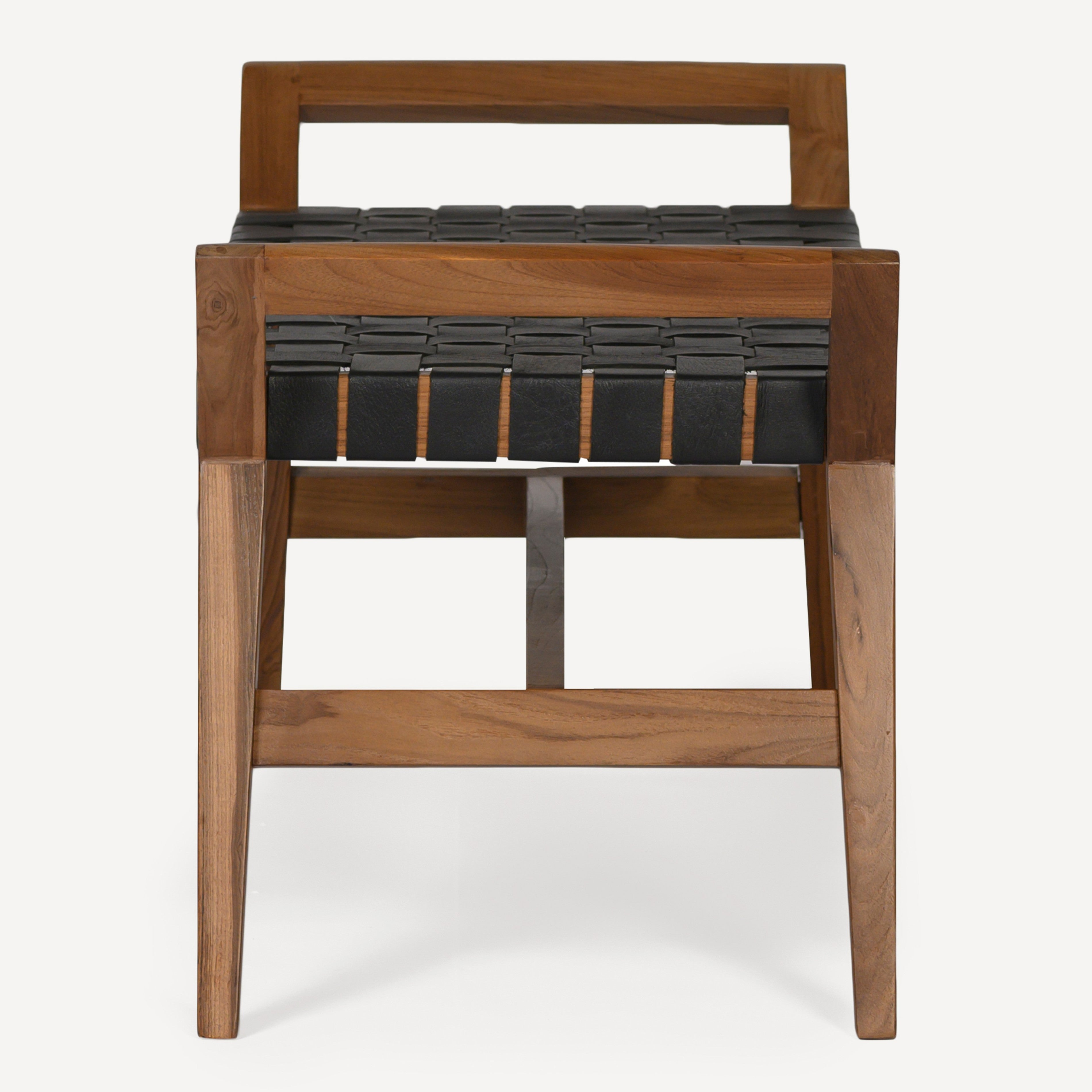 Cove Recycled Teak Leather Bench