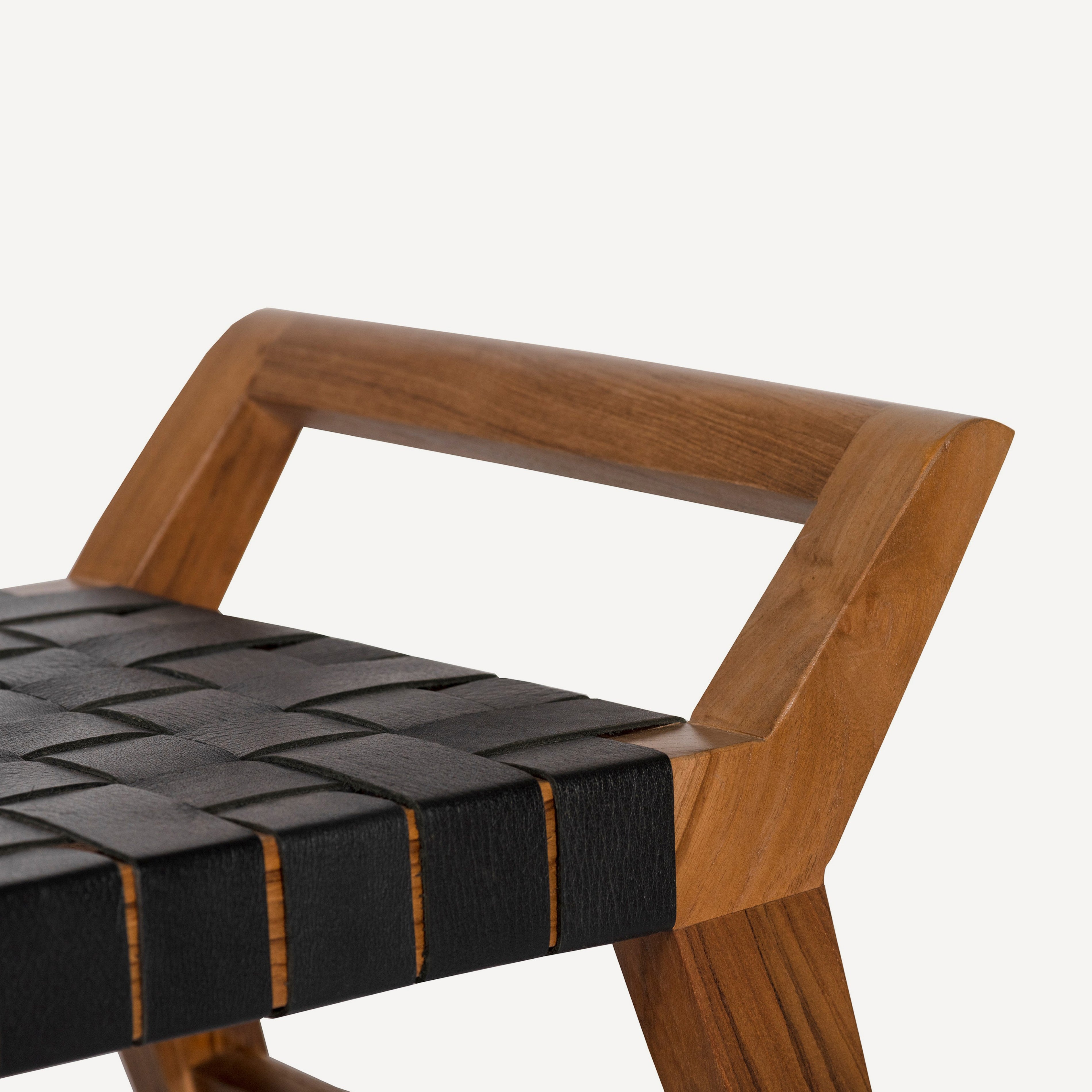 Cove Recycled Teak Leather Bench