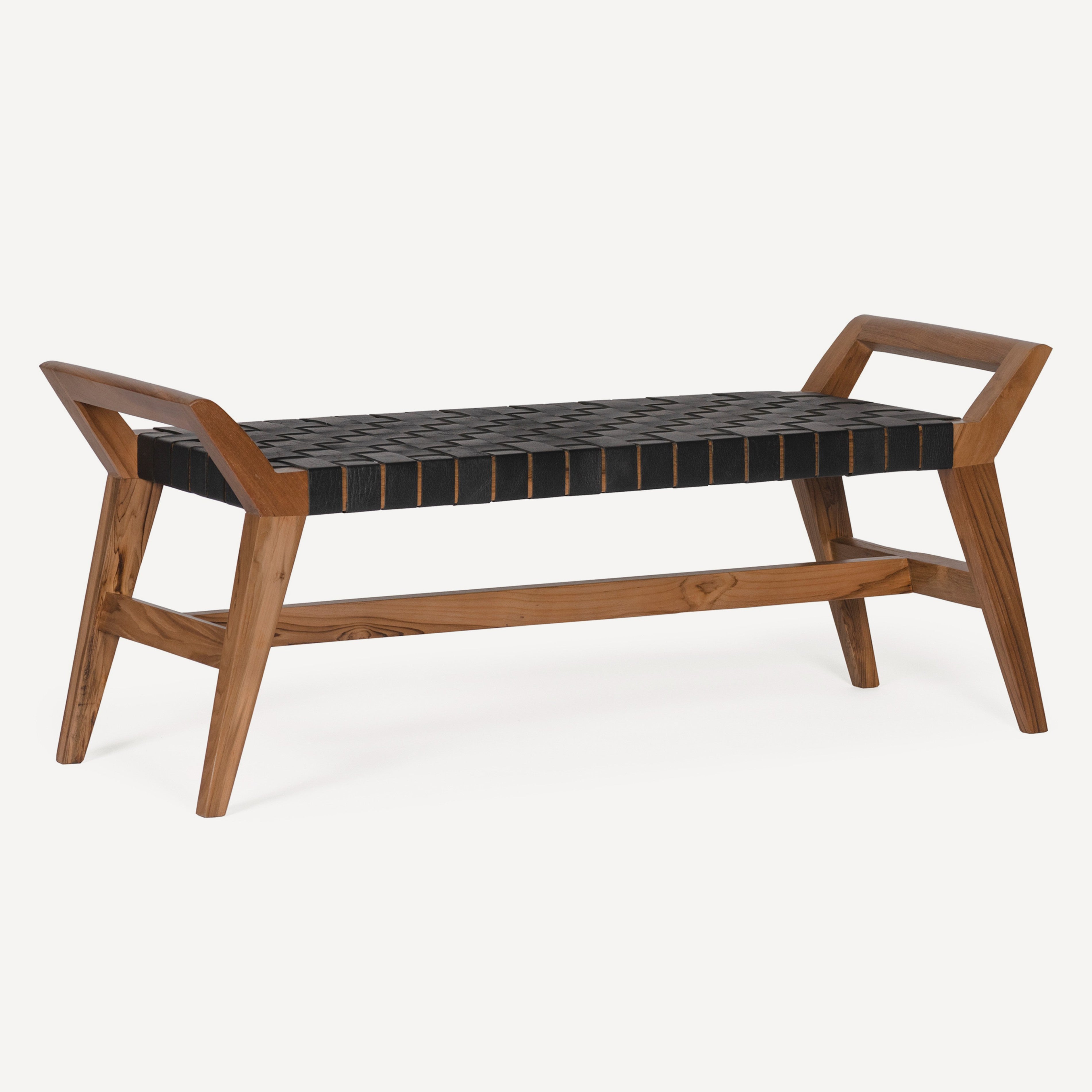 Cove Recycled Teak Leather Bench