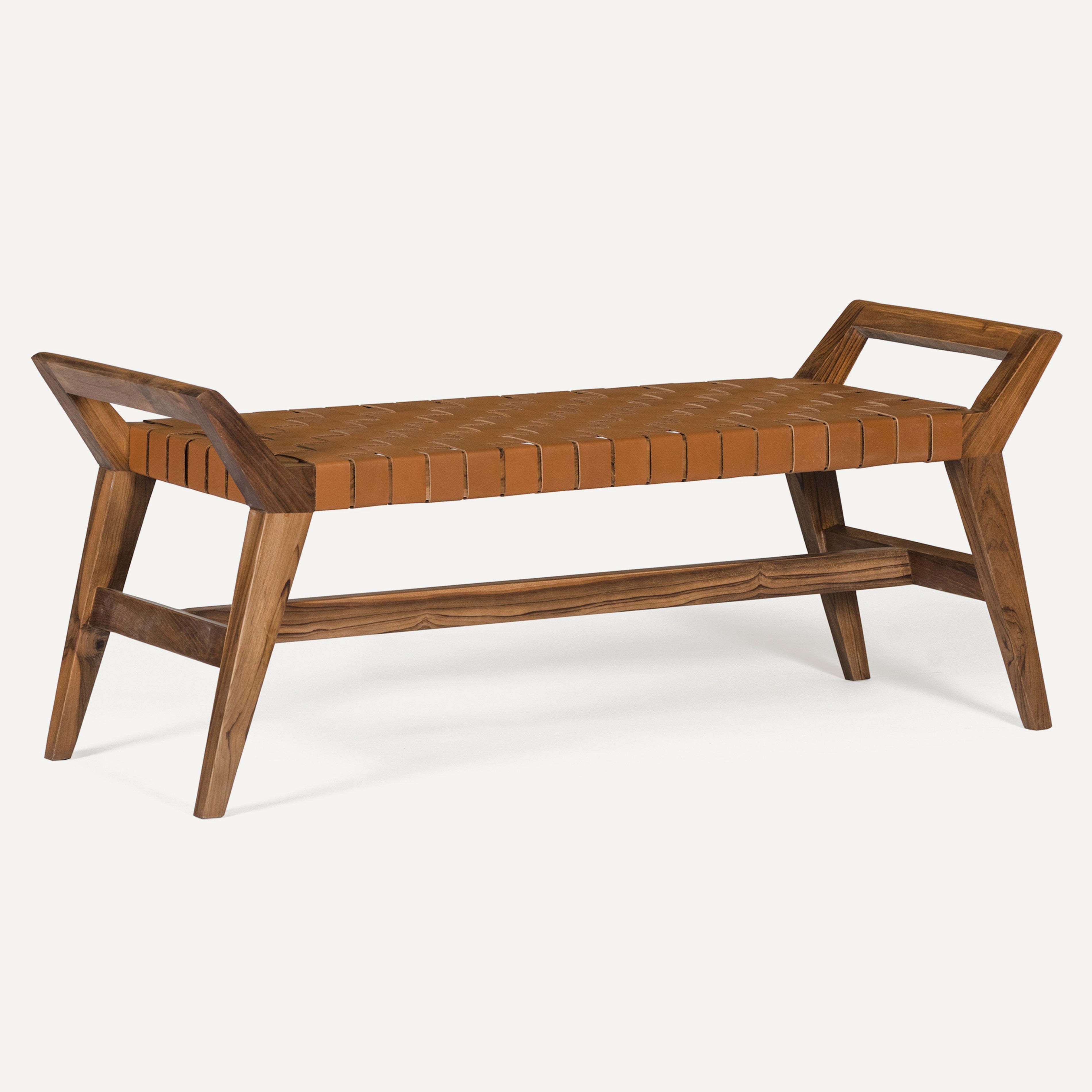 Cove Recycled Teak Leather Bench