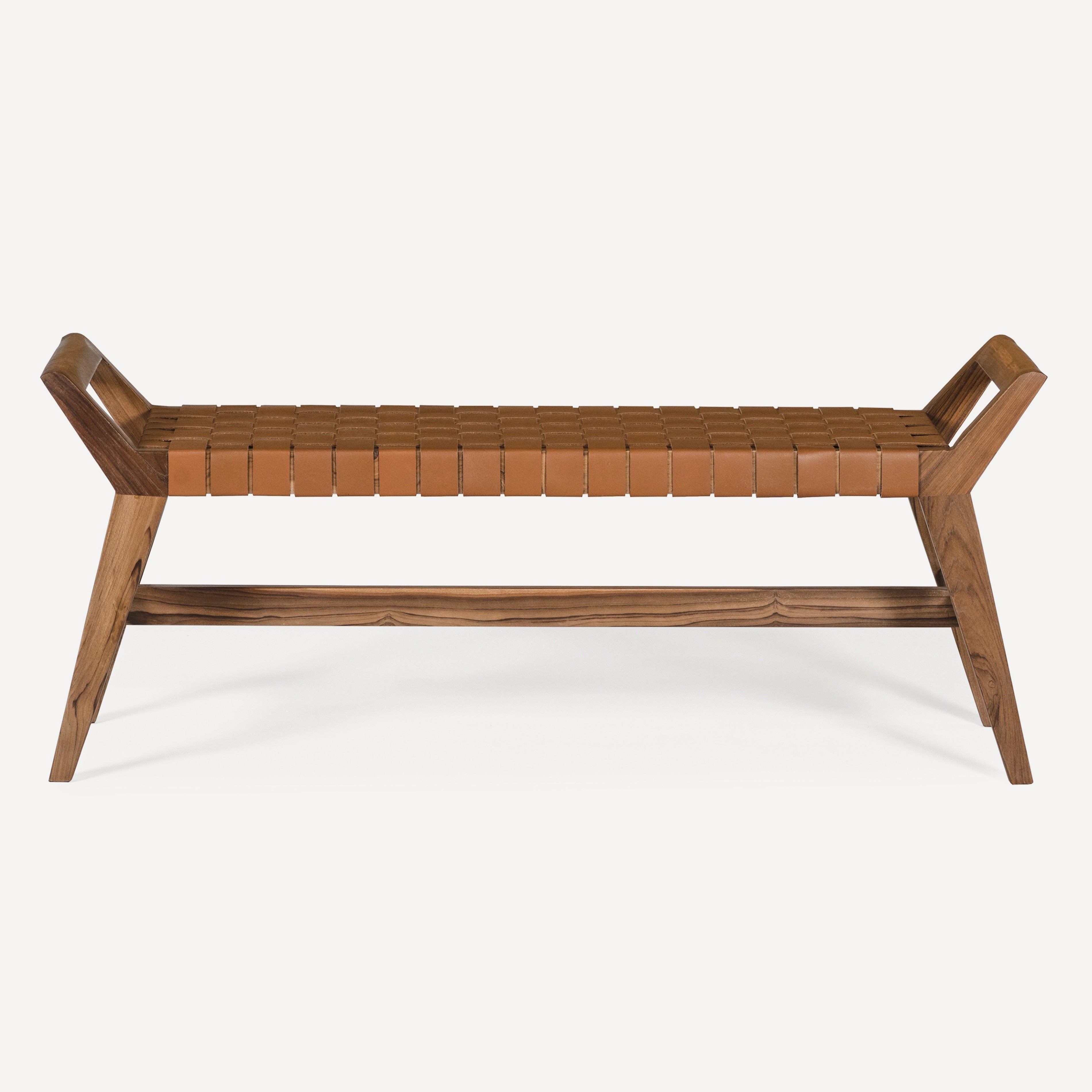 Cove Recycled Teak Leather Bench