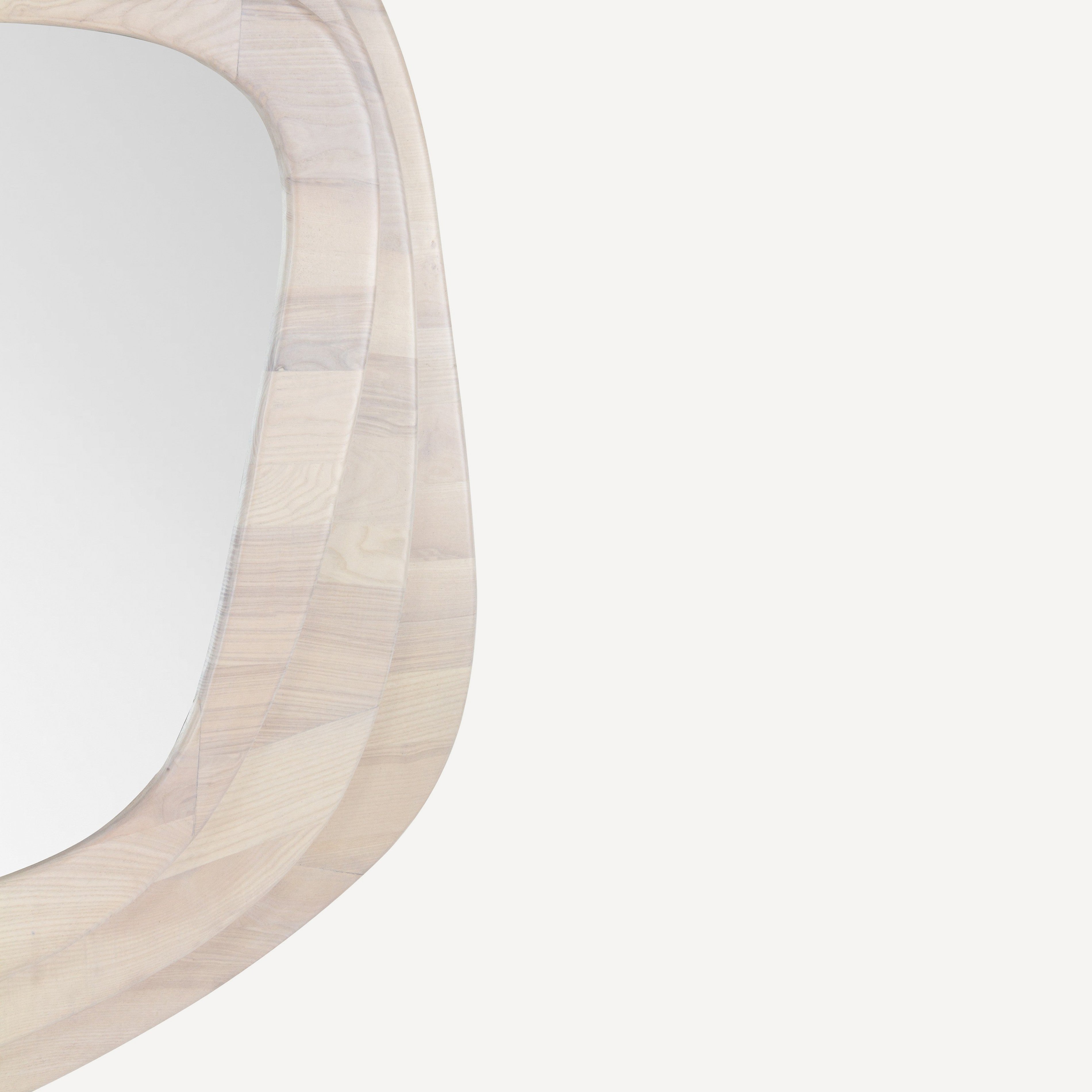 Layered Ash Wood Mirror - Whitewash