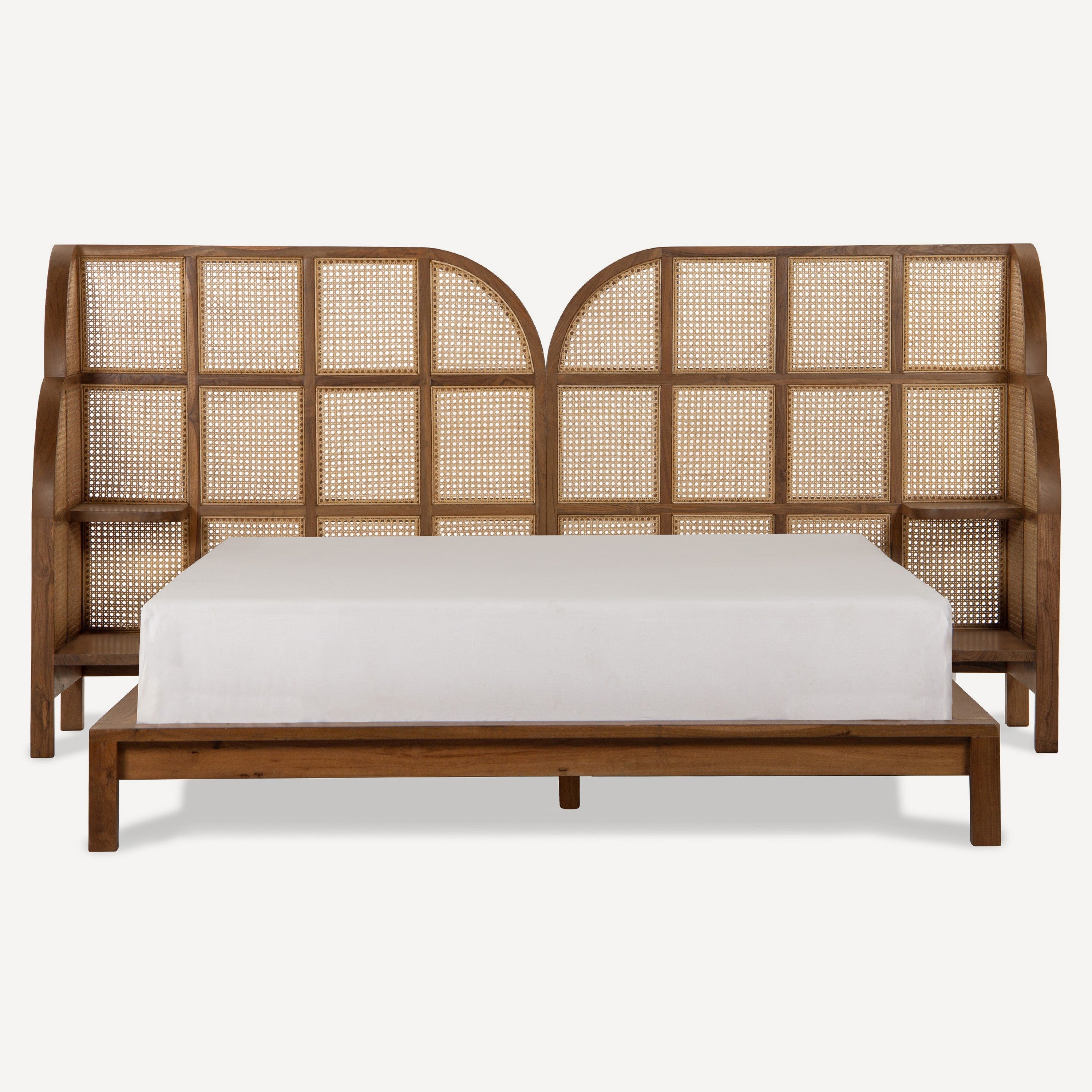 Nest Recycled Teak Cane Queen Bed