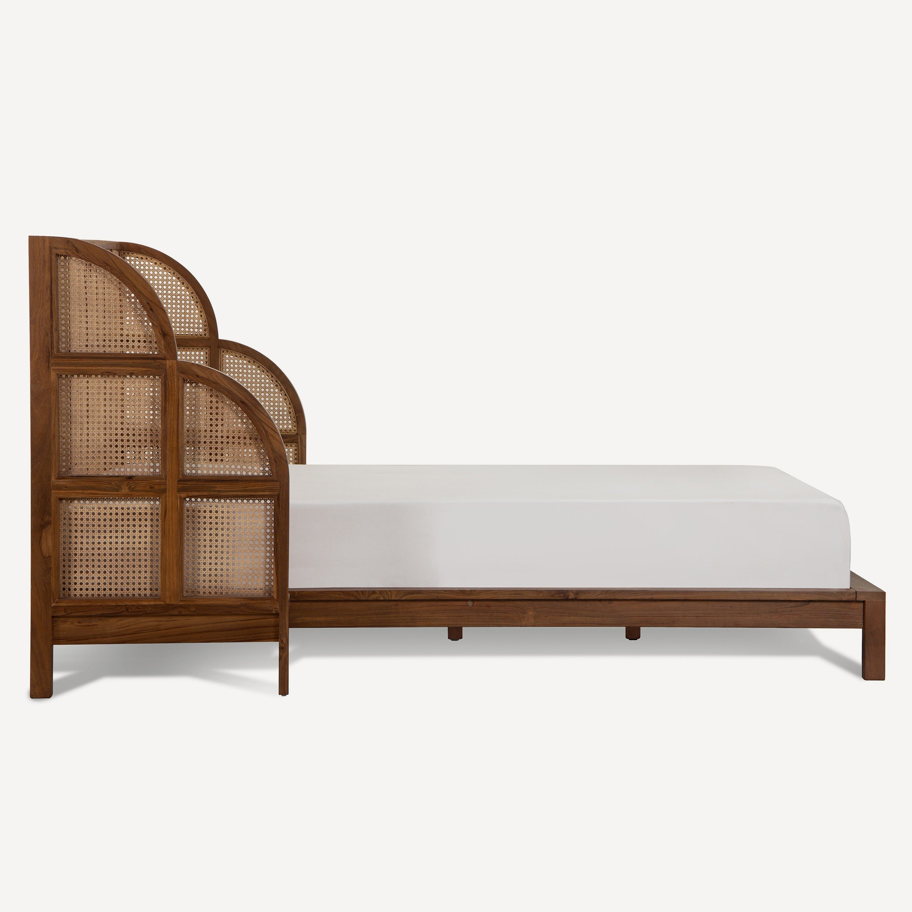 Nest Recycled Teak Cane Queen Bed