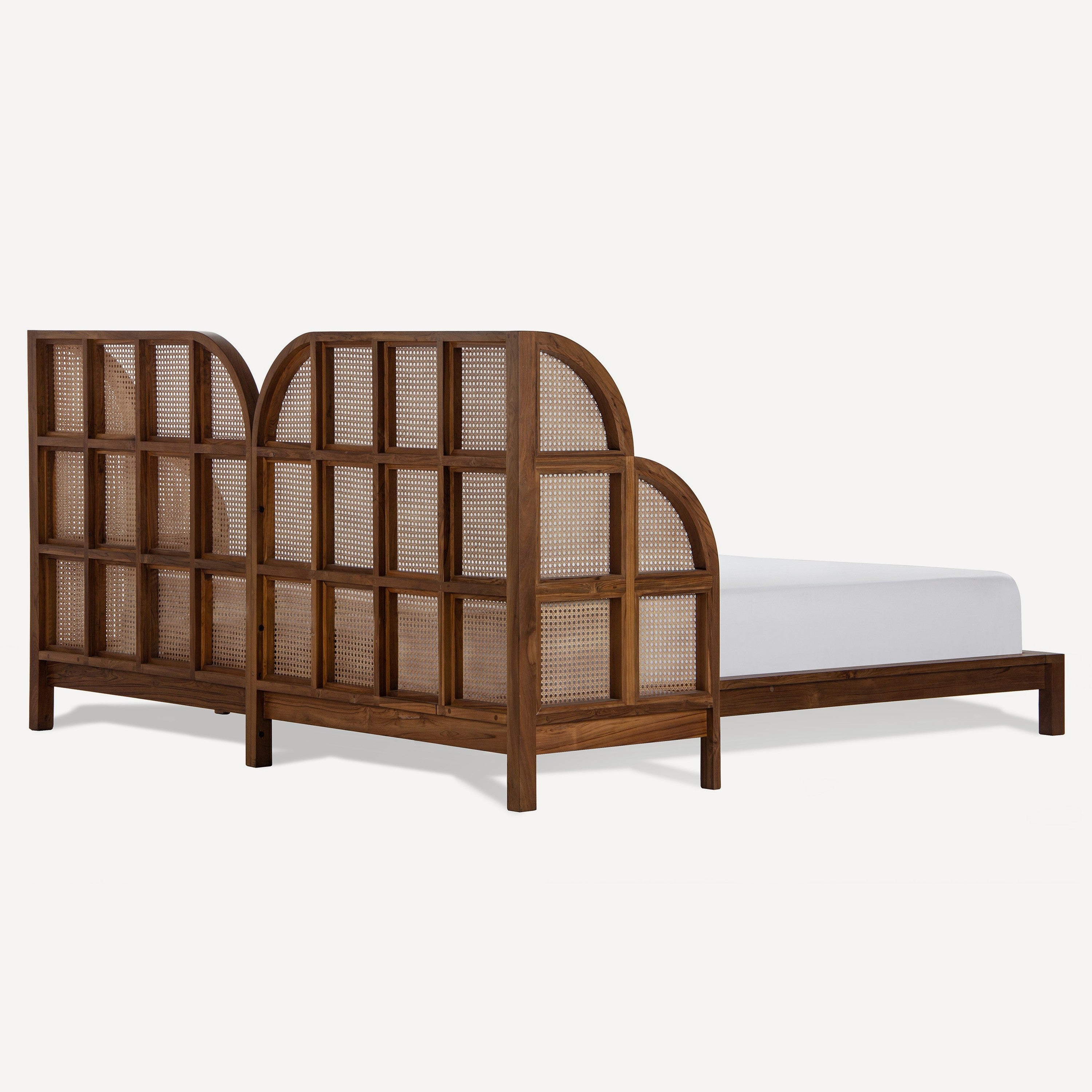 Nest Recycled Teak Cane Queen Bed