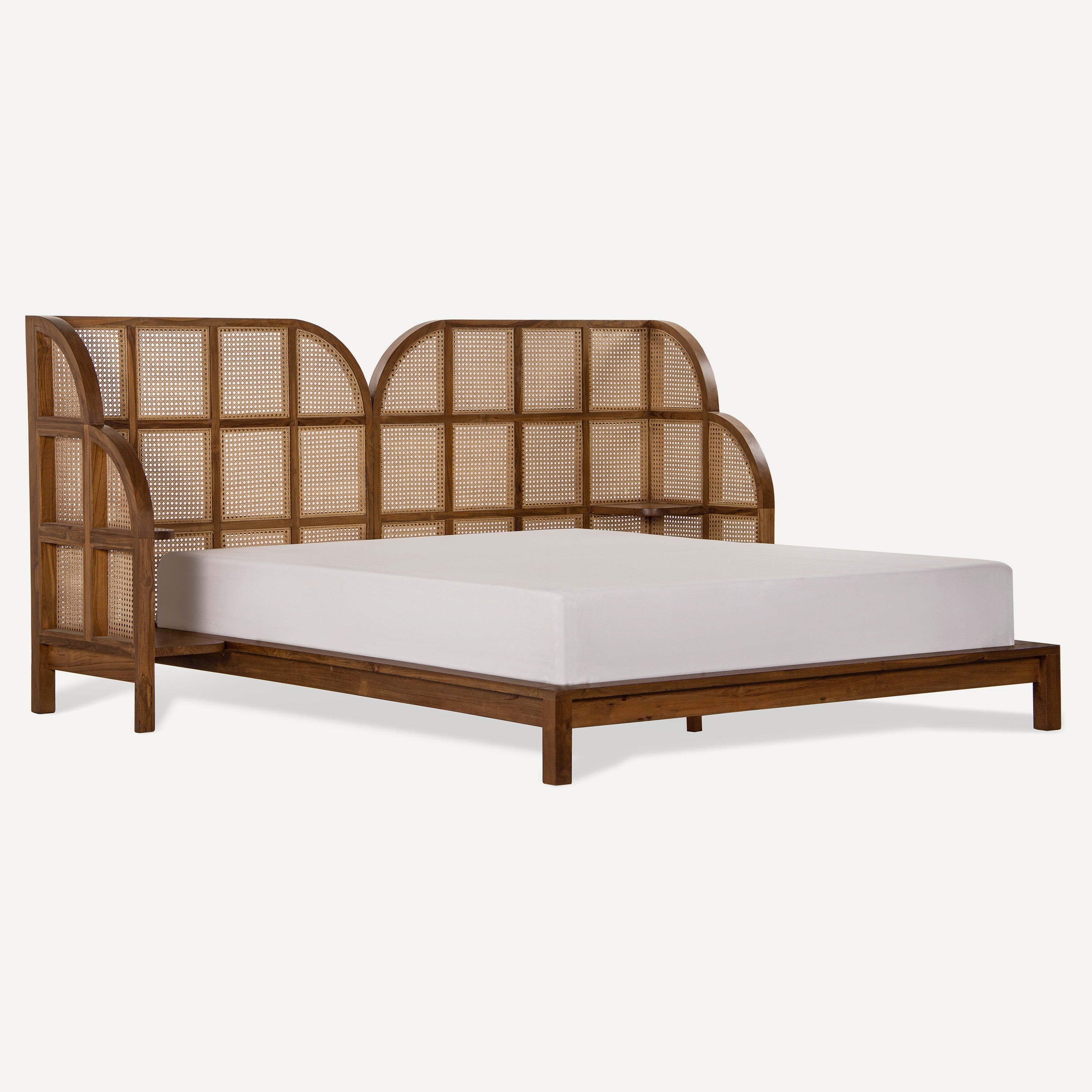 Nest Recycled Teak Cane Queen Bed