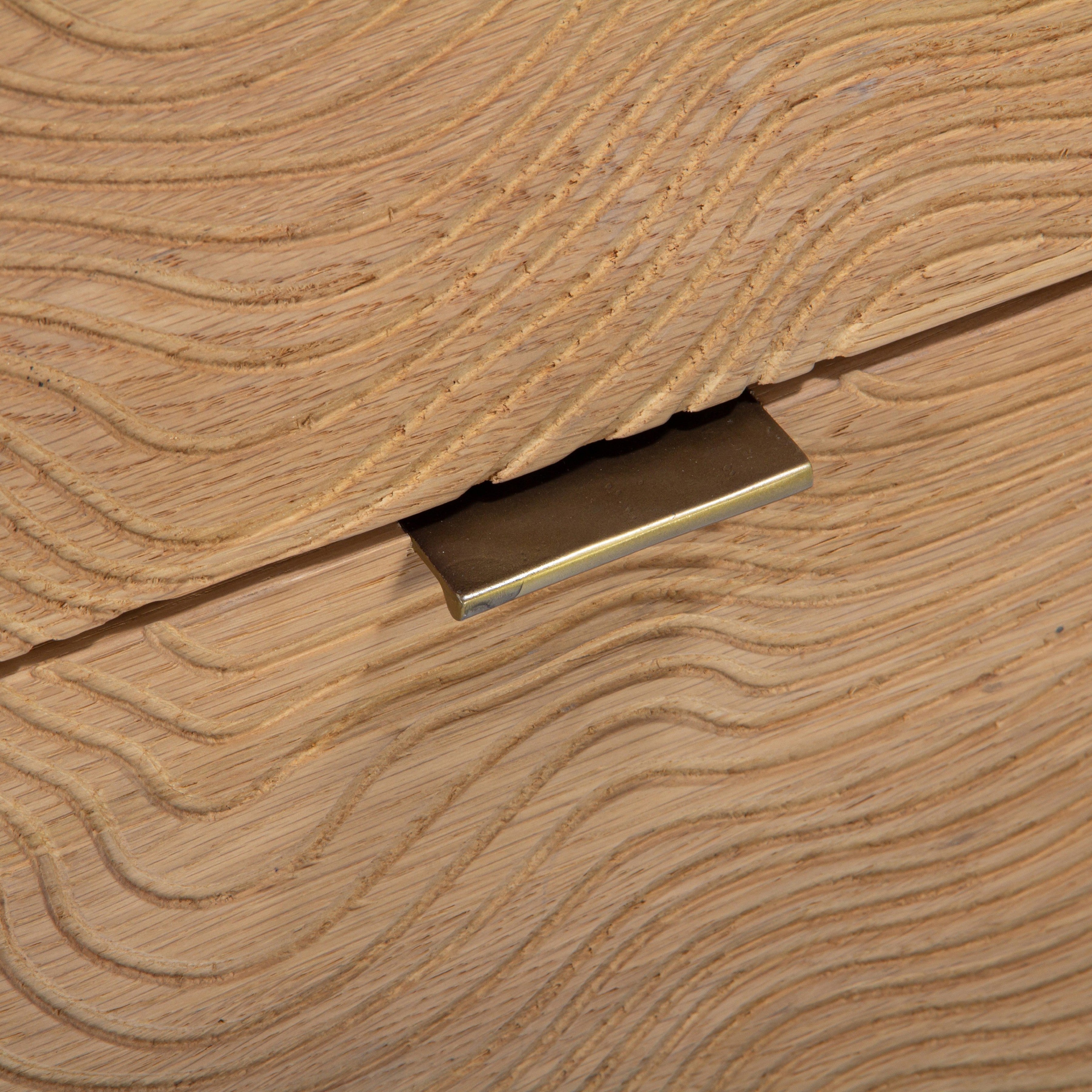 Textured Solid Oak Nightstand