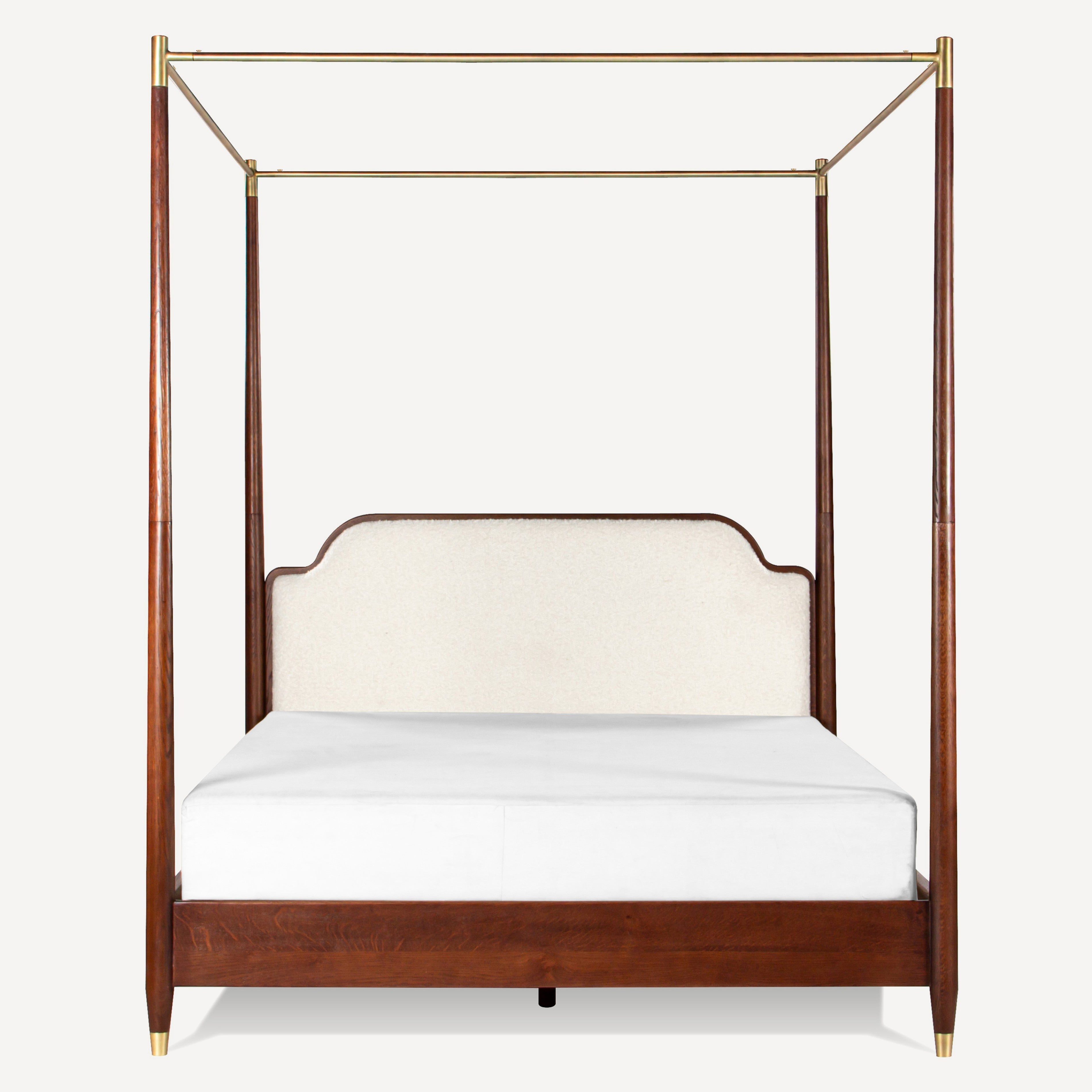 Moira Upholstered Solid Oak Canopy Bed