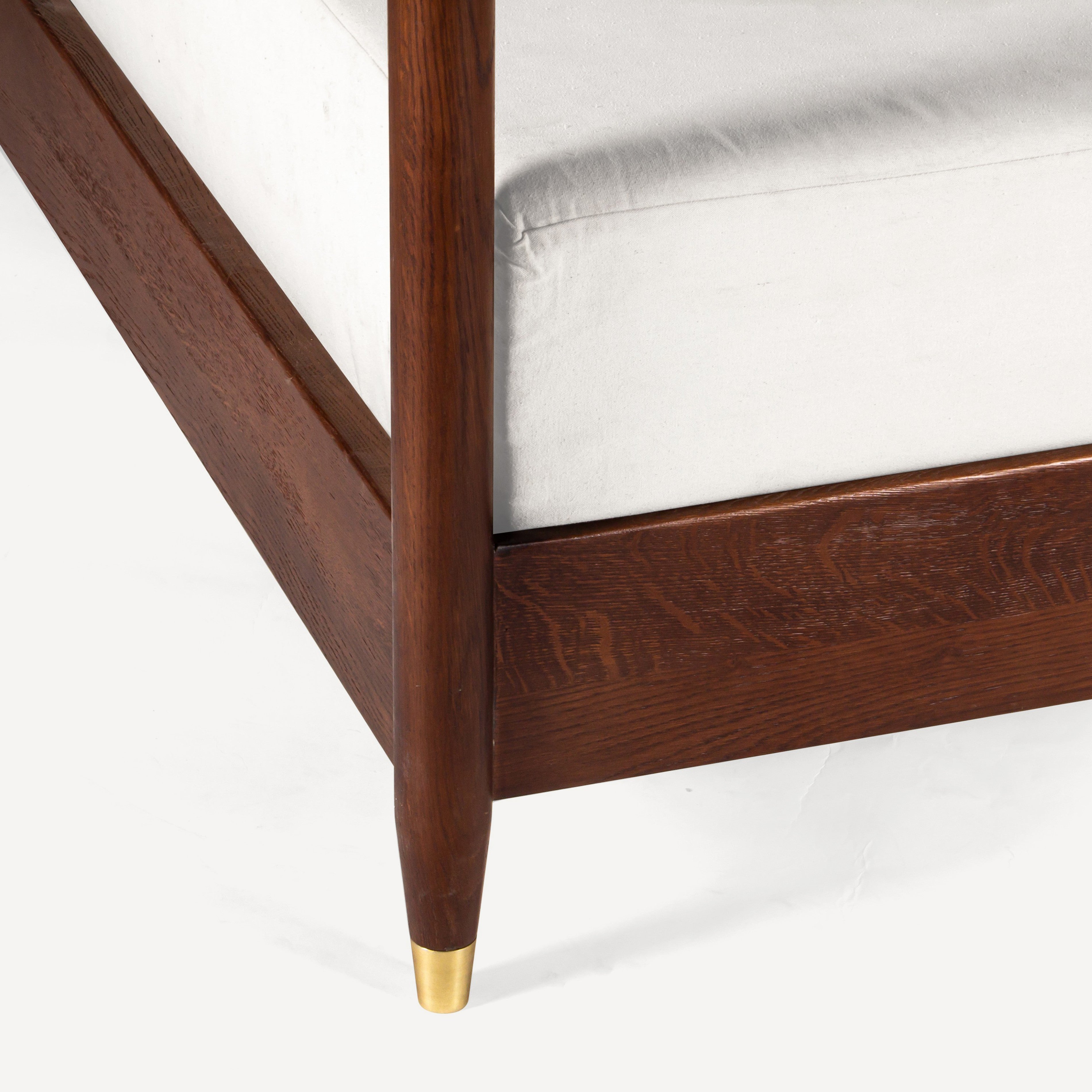 Moira Upholstered Solid Oak Canopy Bed