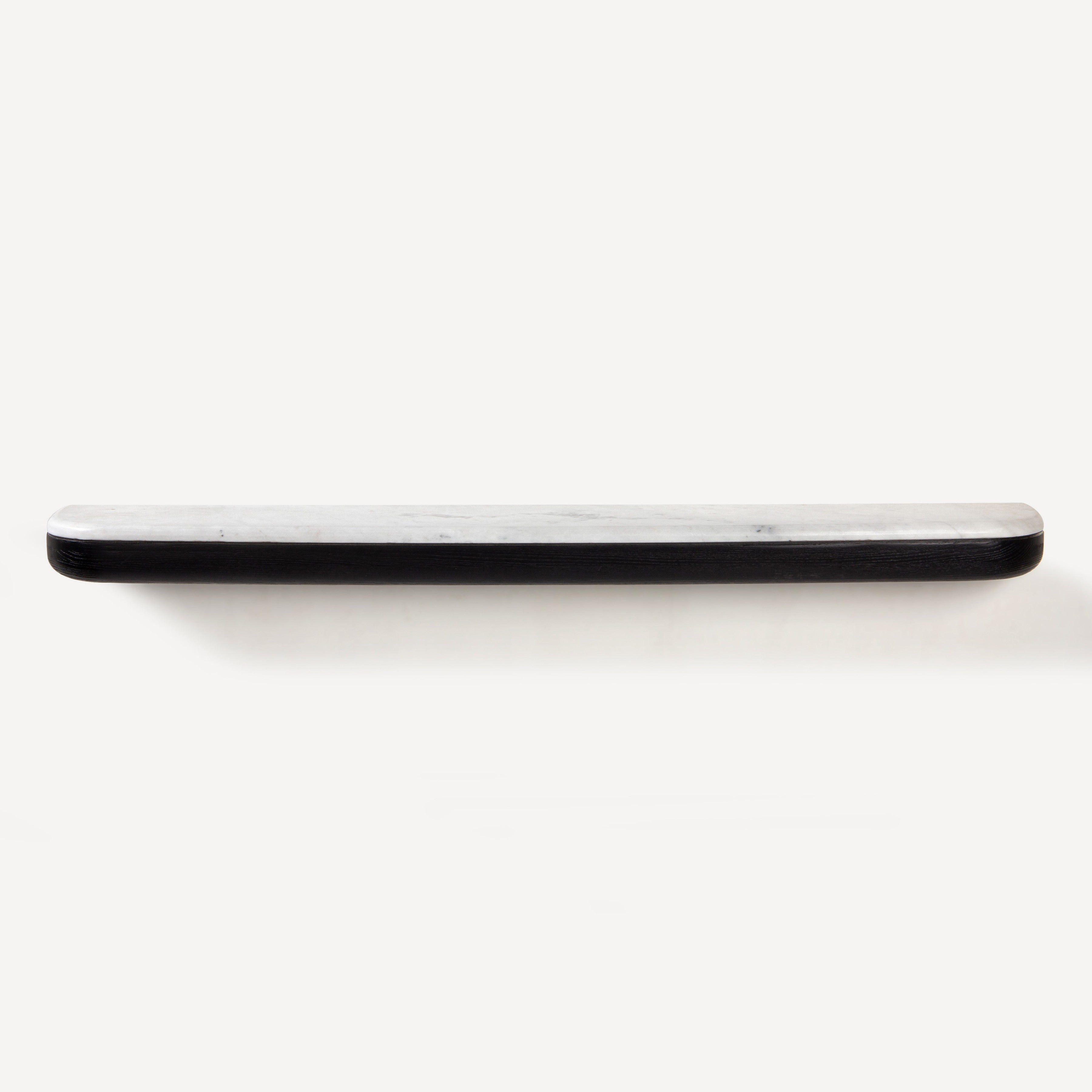 Pillar Marble Oak Wall Shelf