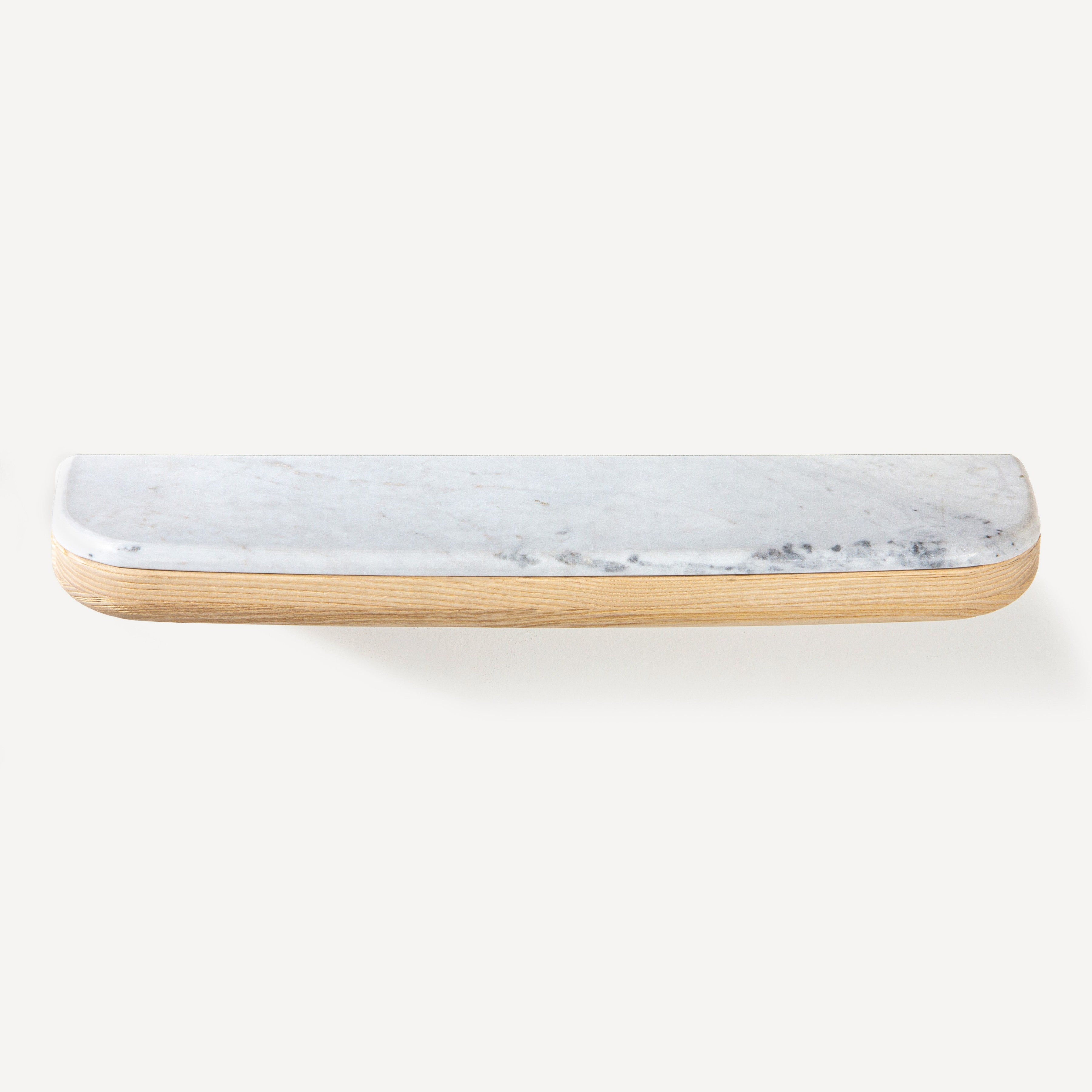 Pillar Marble Oak Wall Shelf