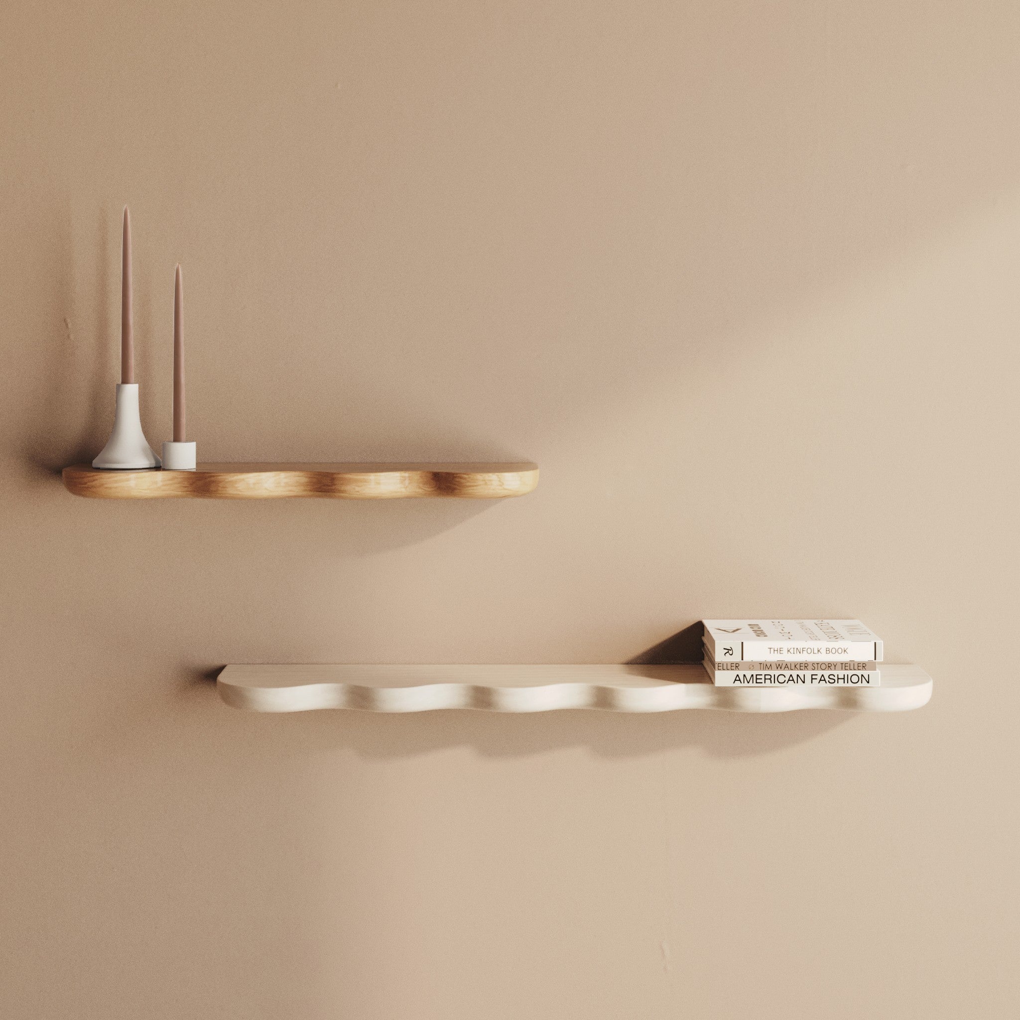 Swirl Oak Wall Shelf