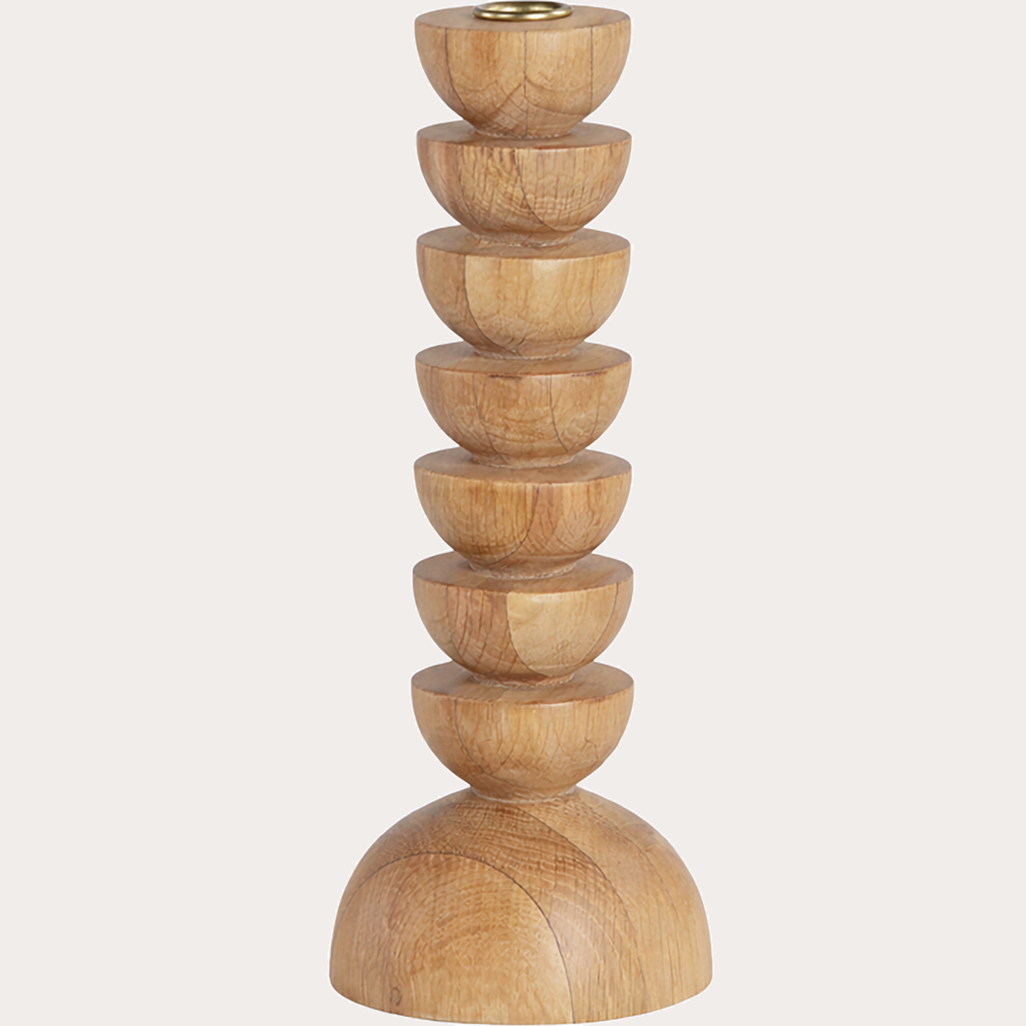 Cuppola Candle Holder Oak