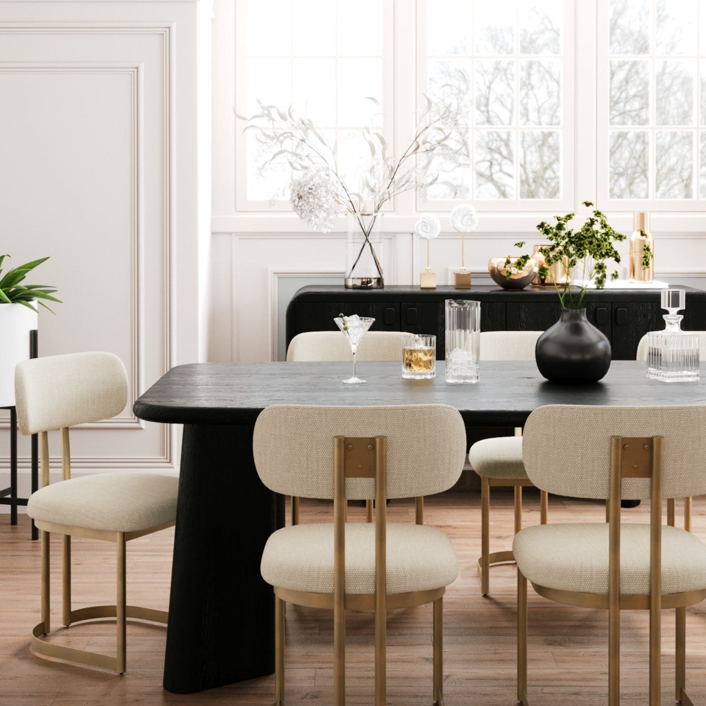 Laurel Solid White Oak Dining Table