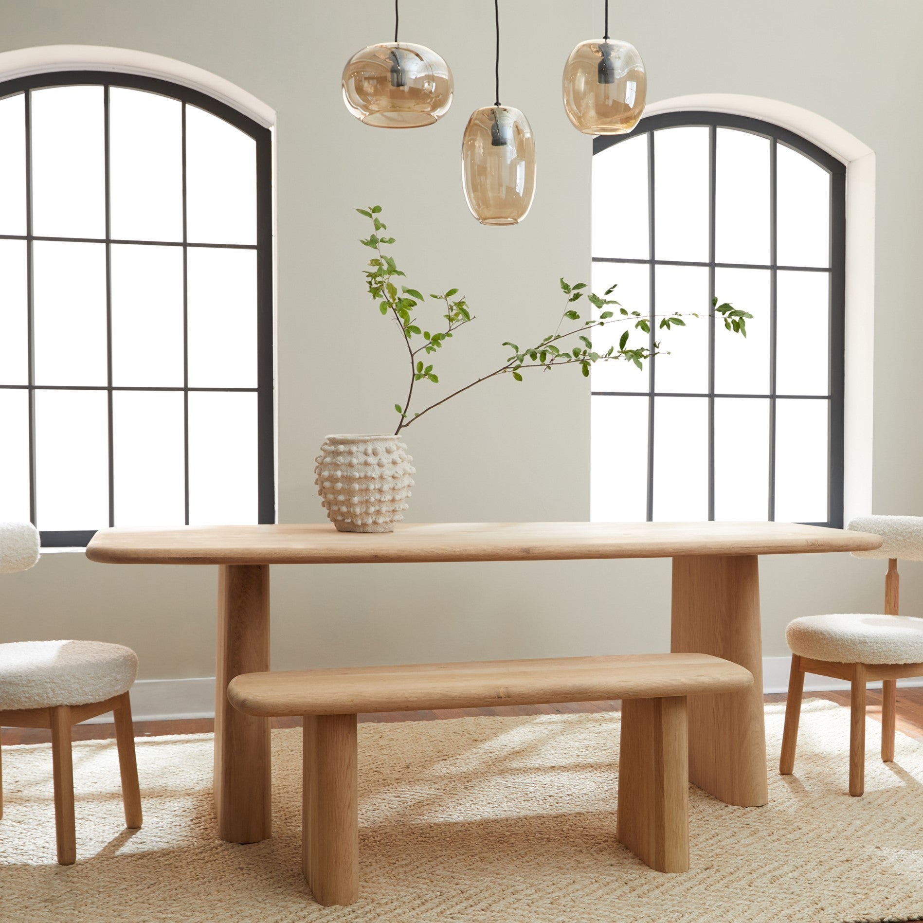 Laurel Solid White Oak Dining Bench