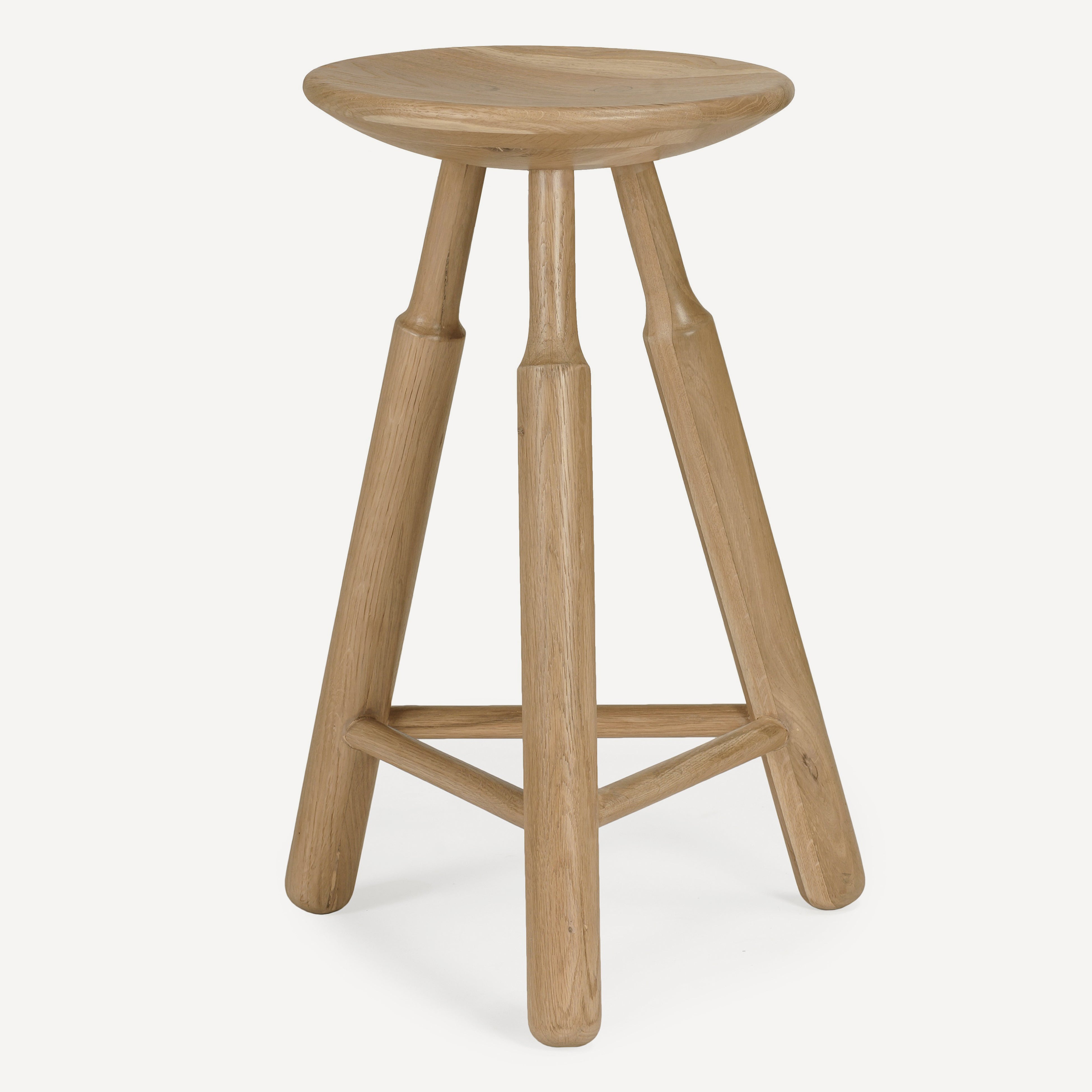 Dowel Solid Oak Counter Stool