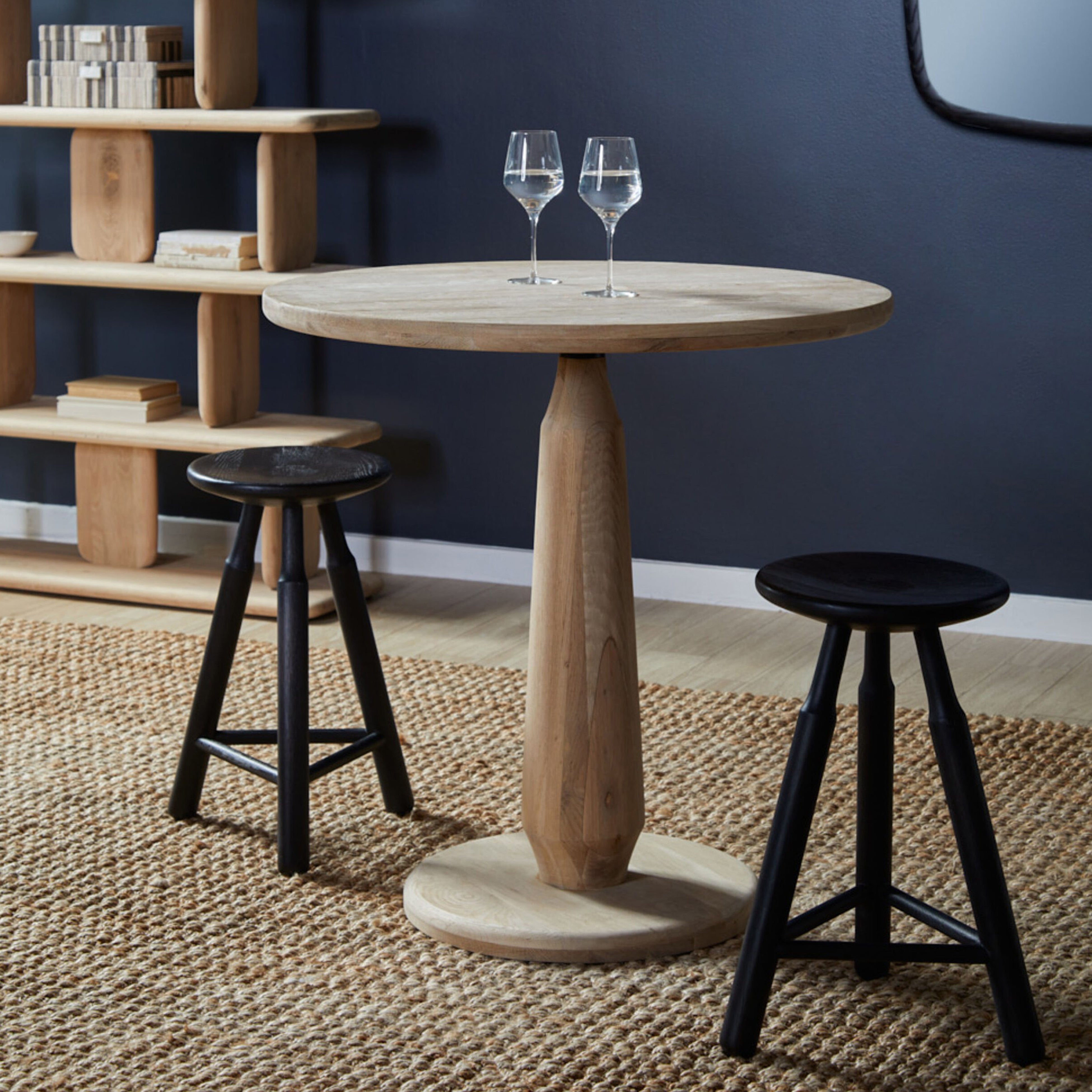 Dowel Solid Oak Counter Stool