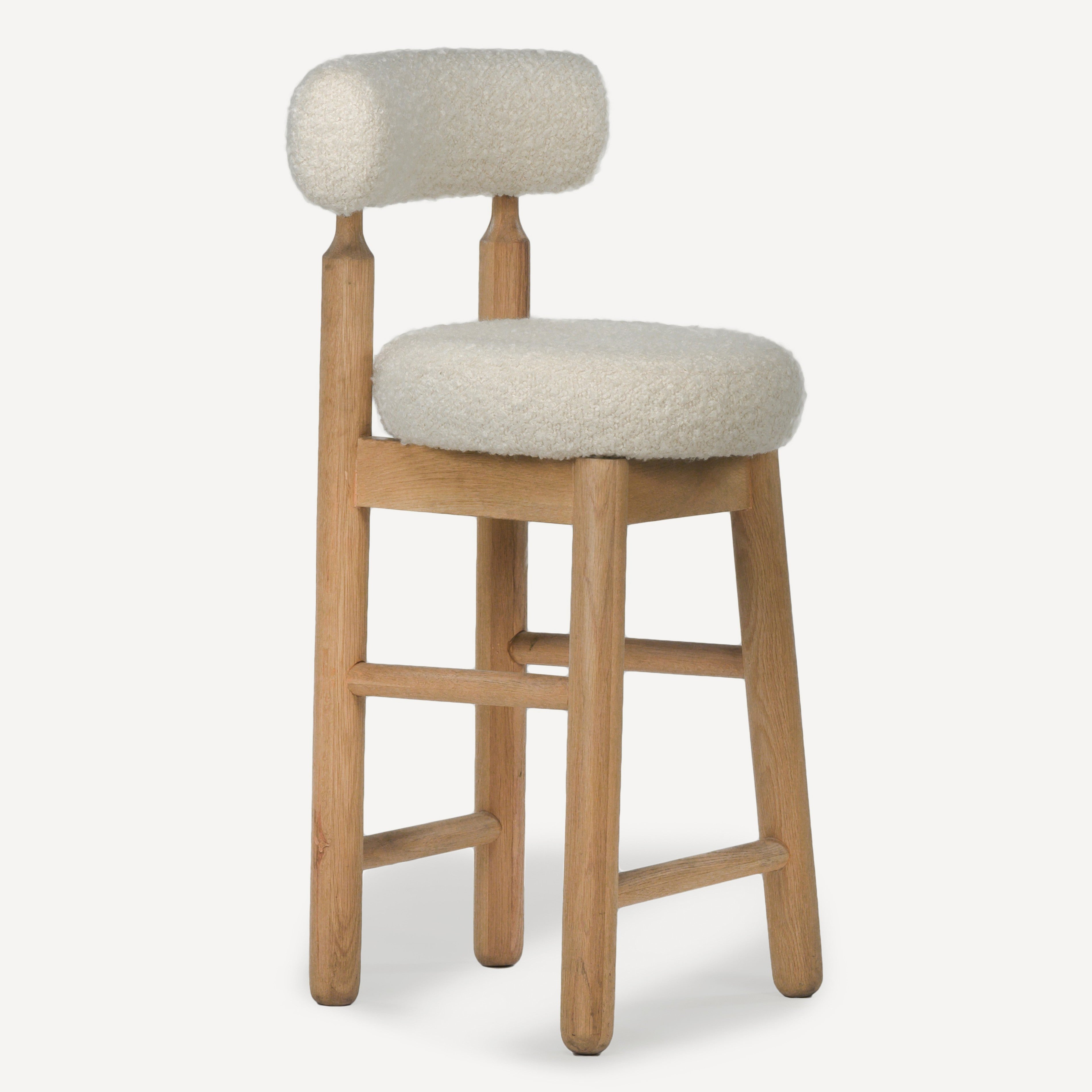 Centro Upholstered Oak Counter Stool - Natural