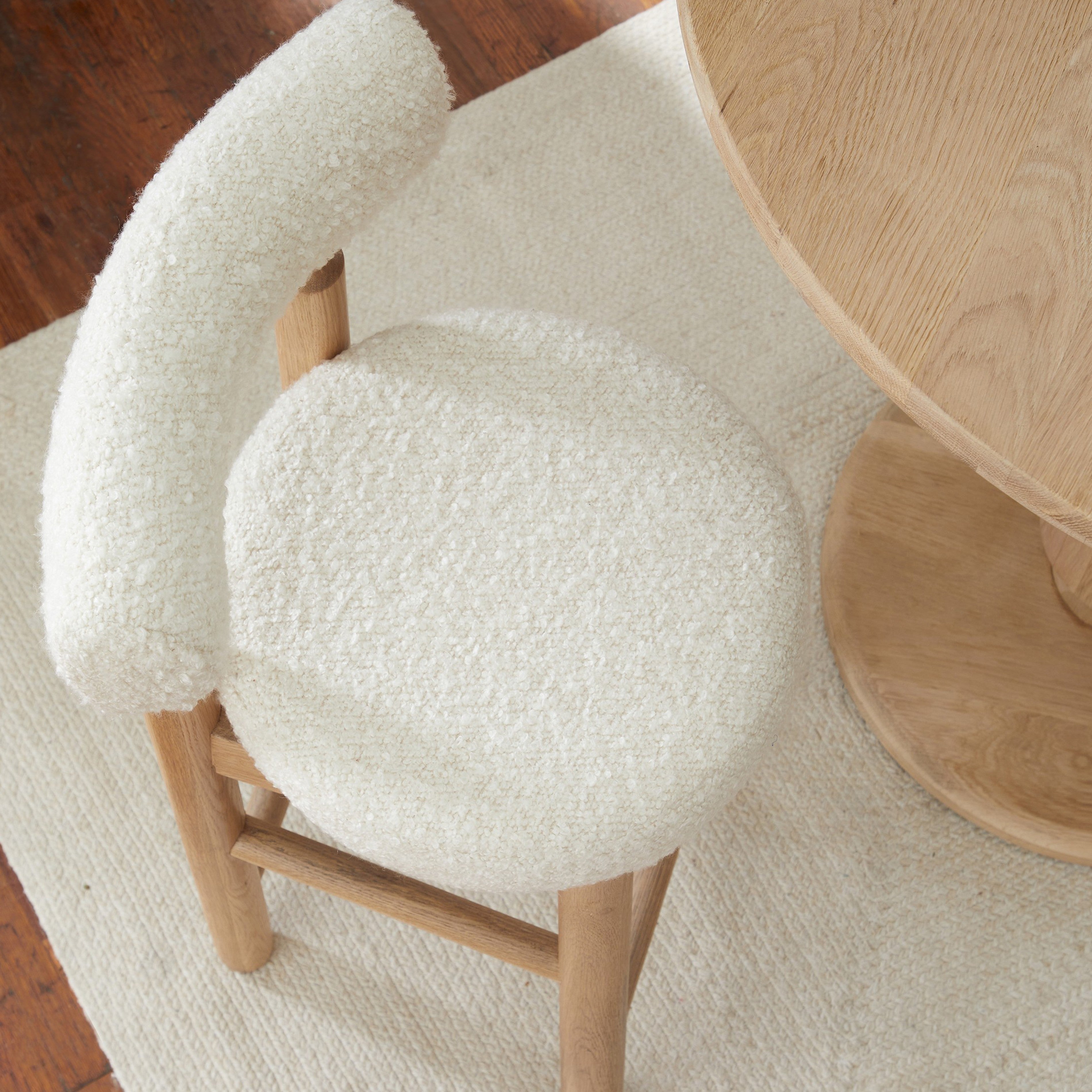 Centro Upholstered Oak Counter Stool - Natural
