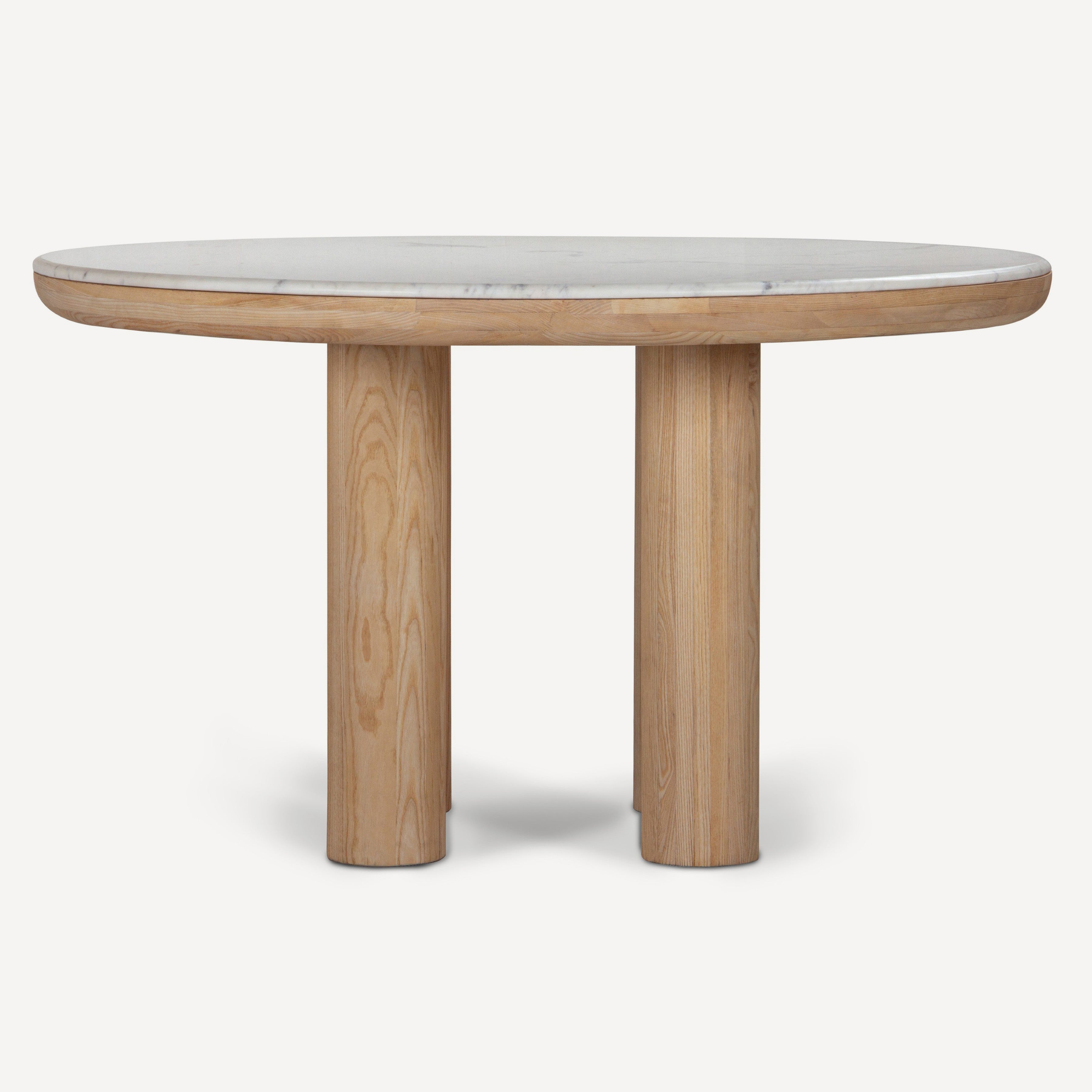 Pillar Marble Oak Dining Table