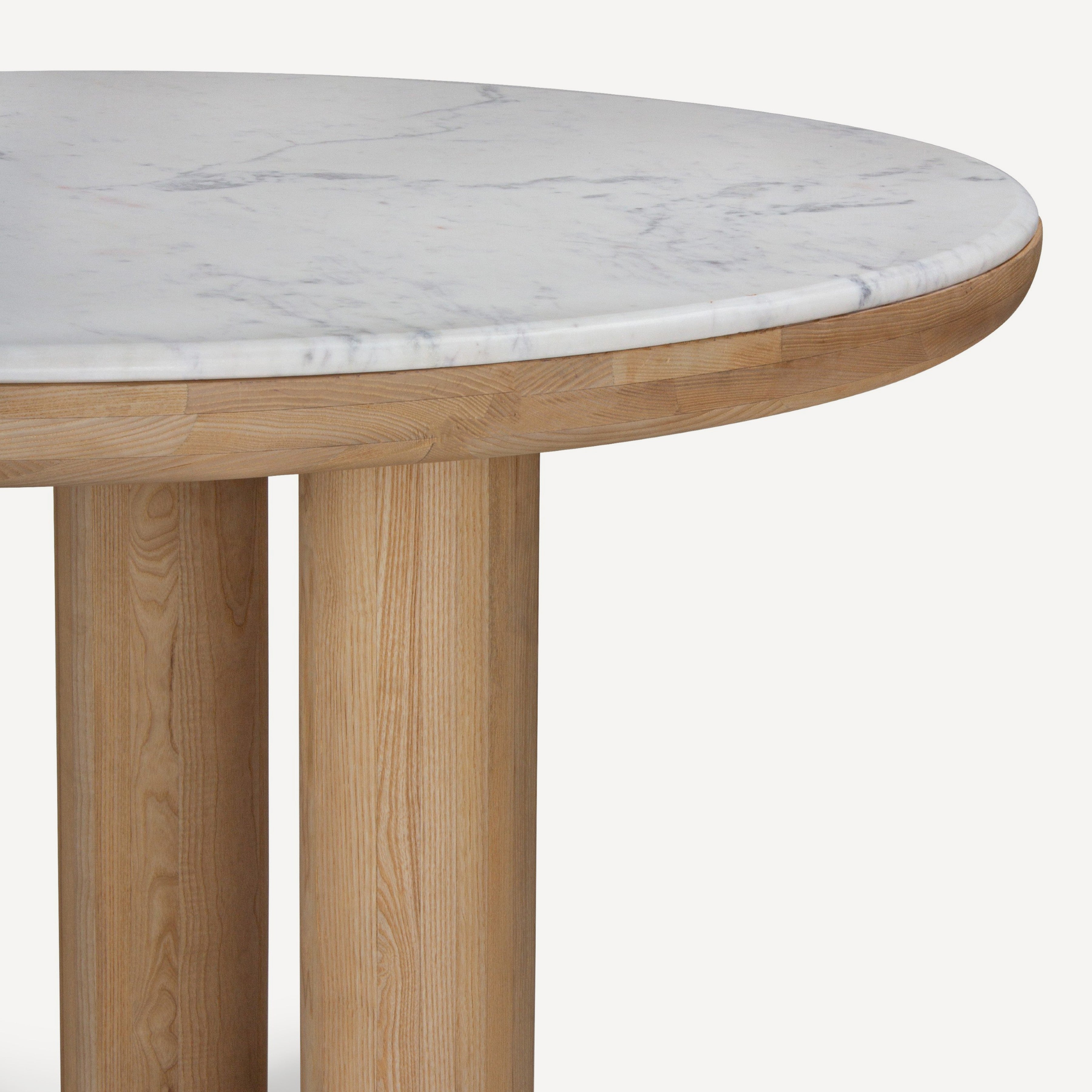 Pillar Marble Oak Dining Table