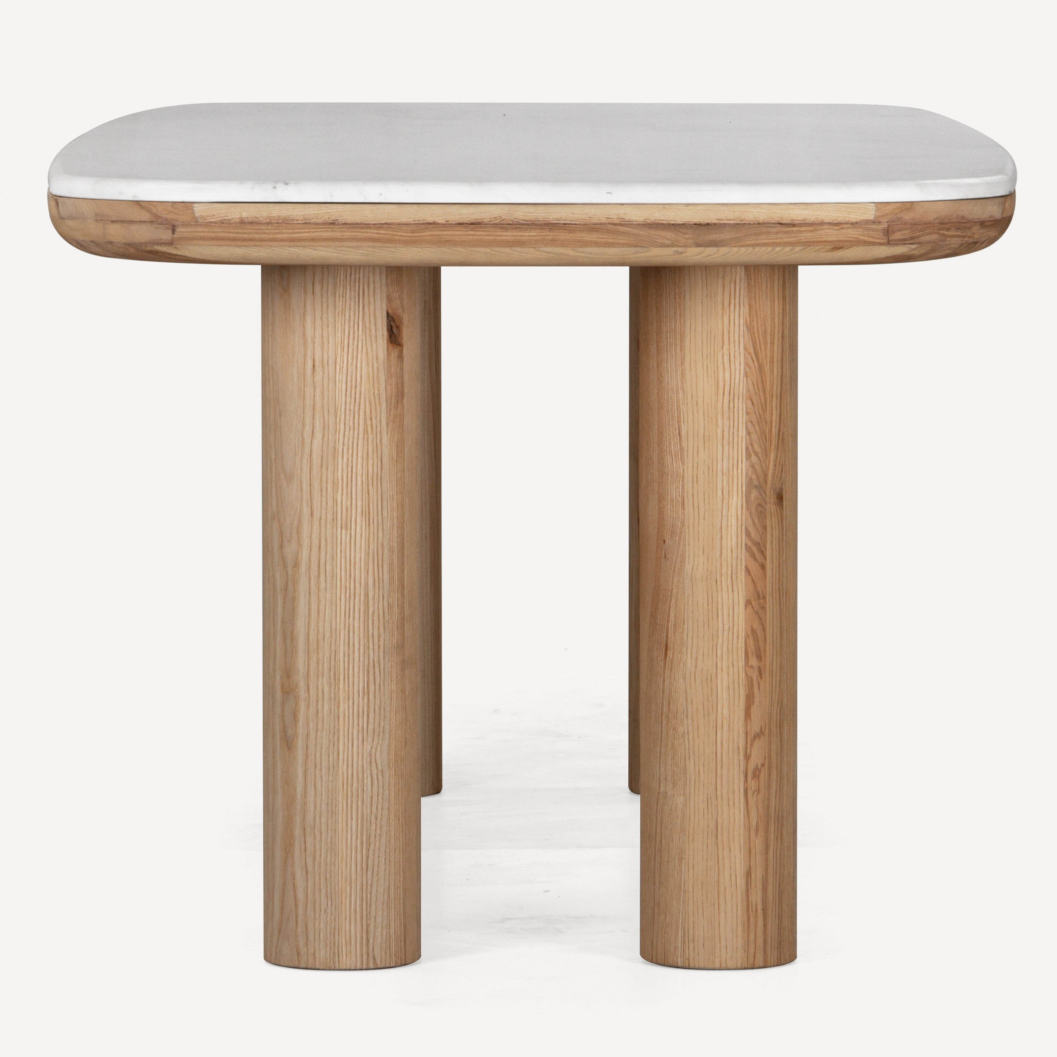 Pillar Marble Oak Dining Table
