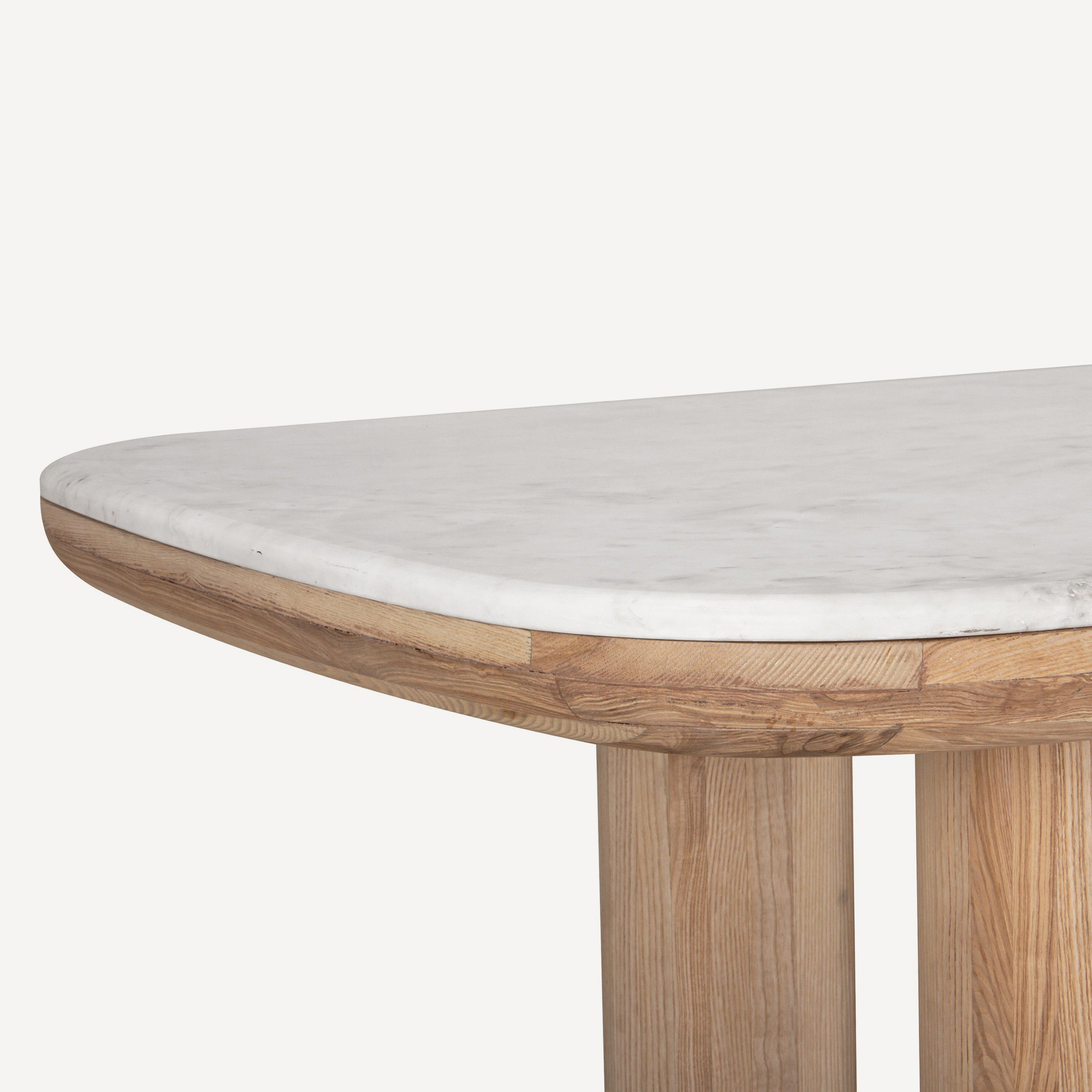 Pillar Marble Oak Dining Table