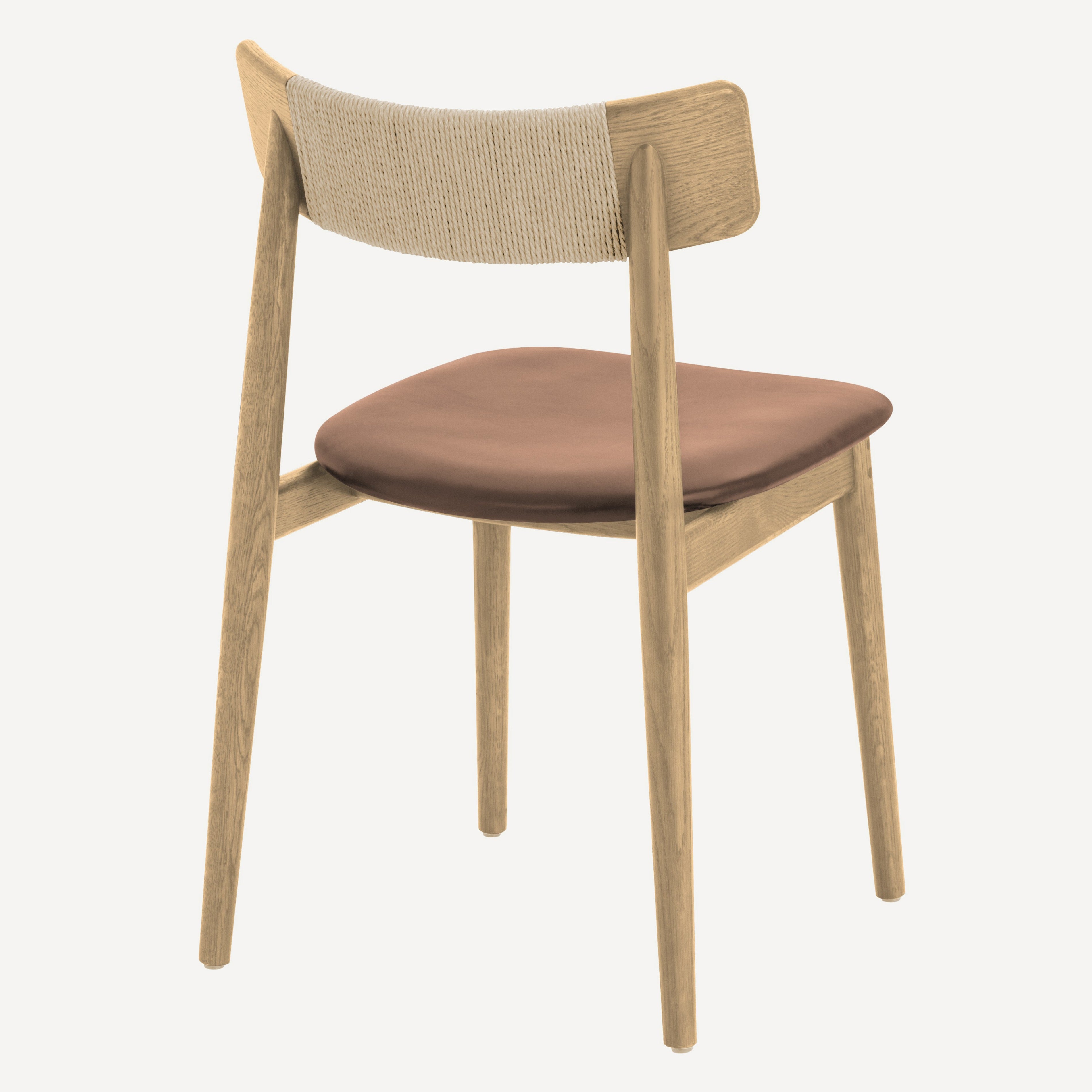 Converse Leather Solid Oak Dining Chair
