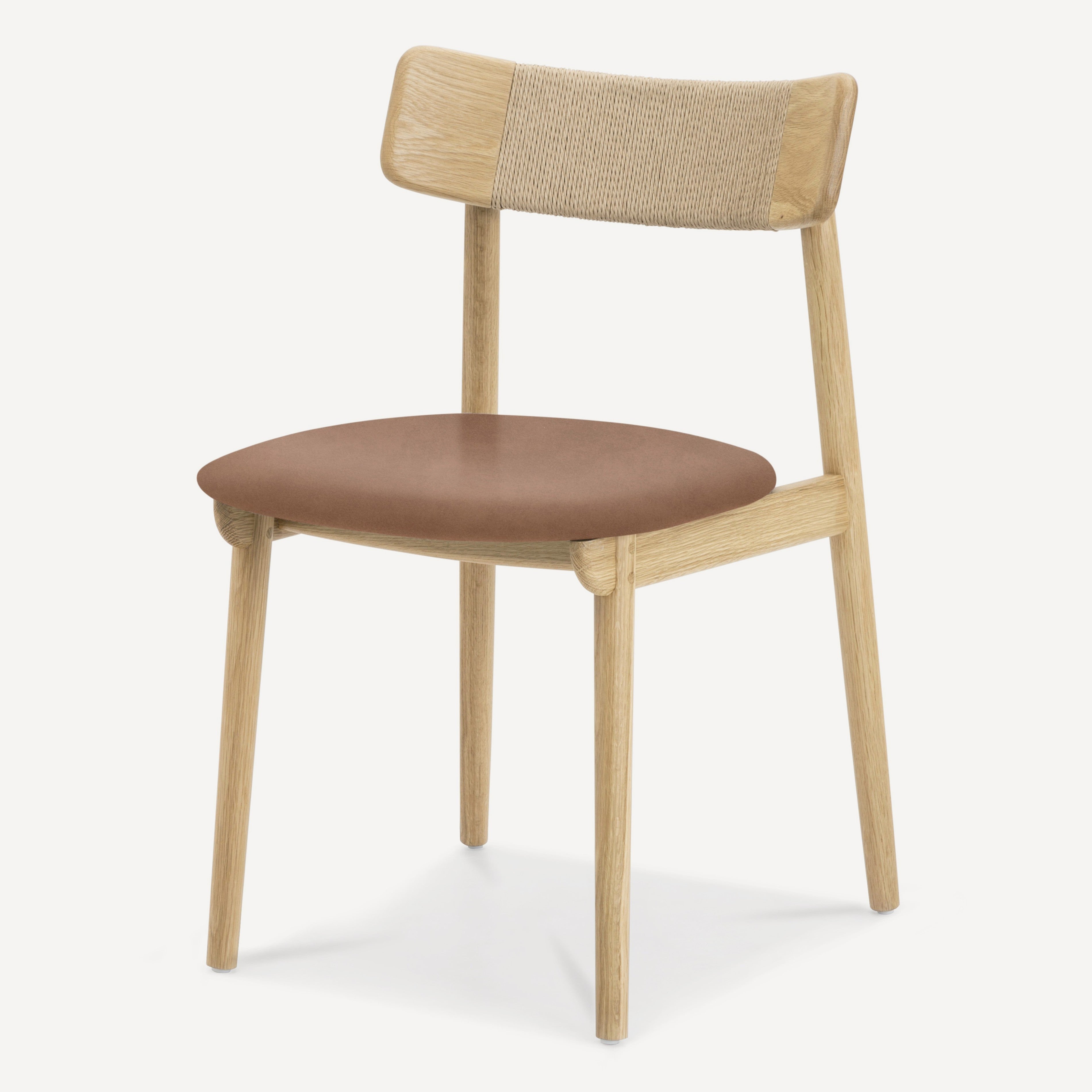 Converse Leather Solid Oak Dining Chair