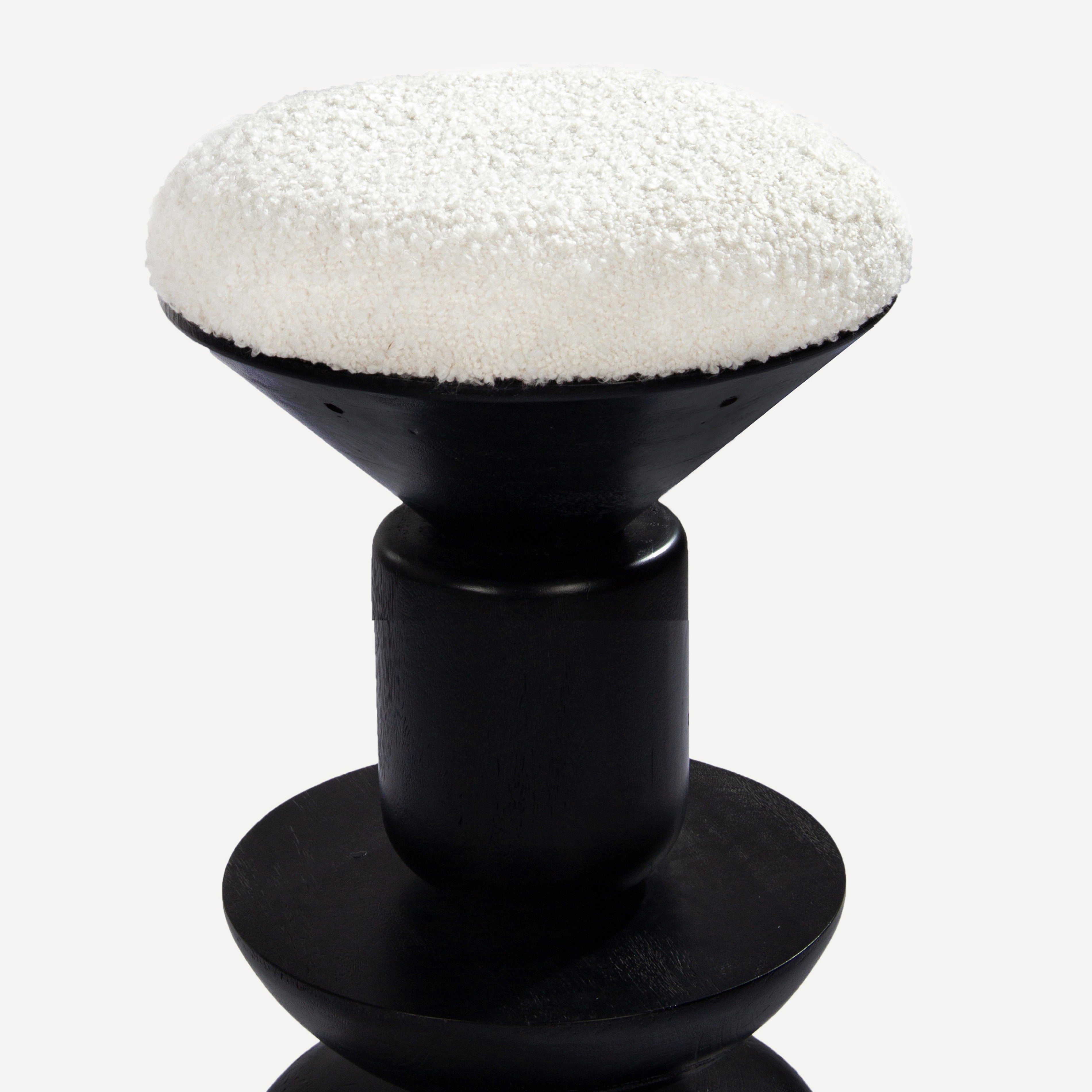 Kebab Solid Wood Counter Stool - Charcoal