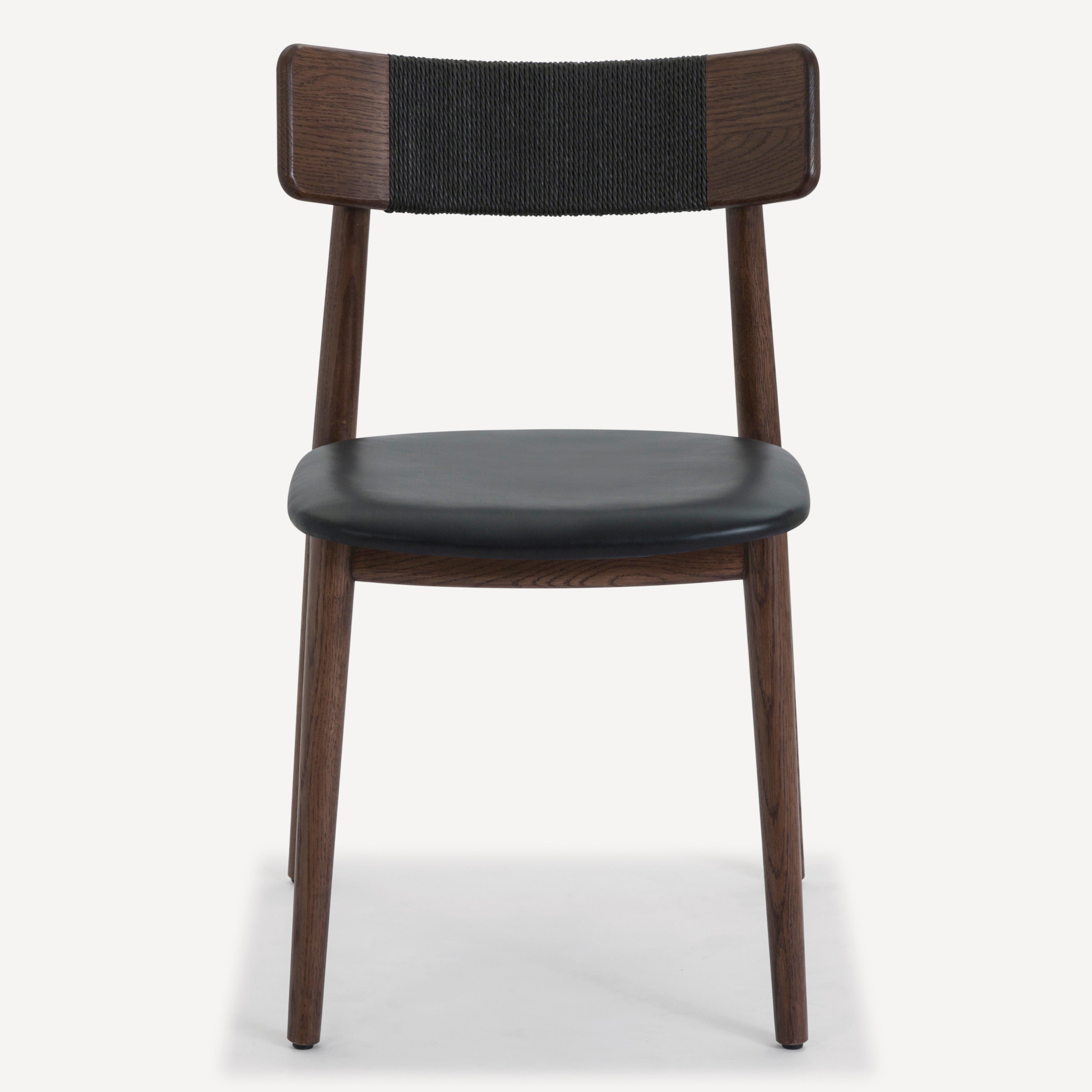 Converse Leather Solid Oak Dining Chair