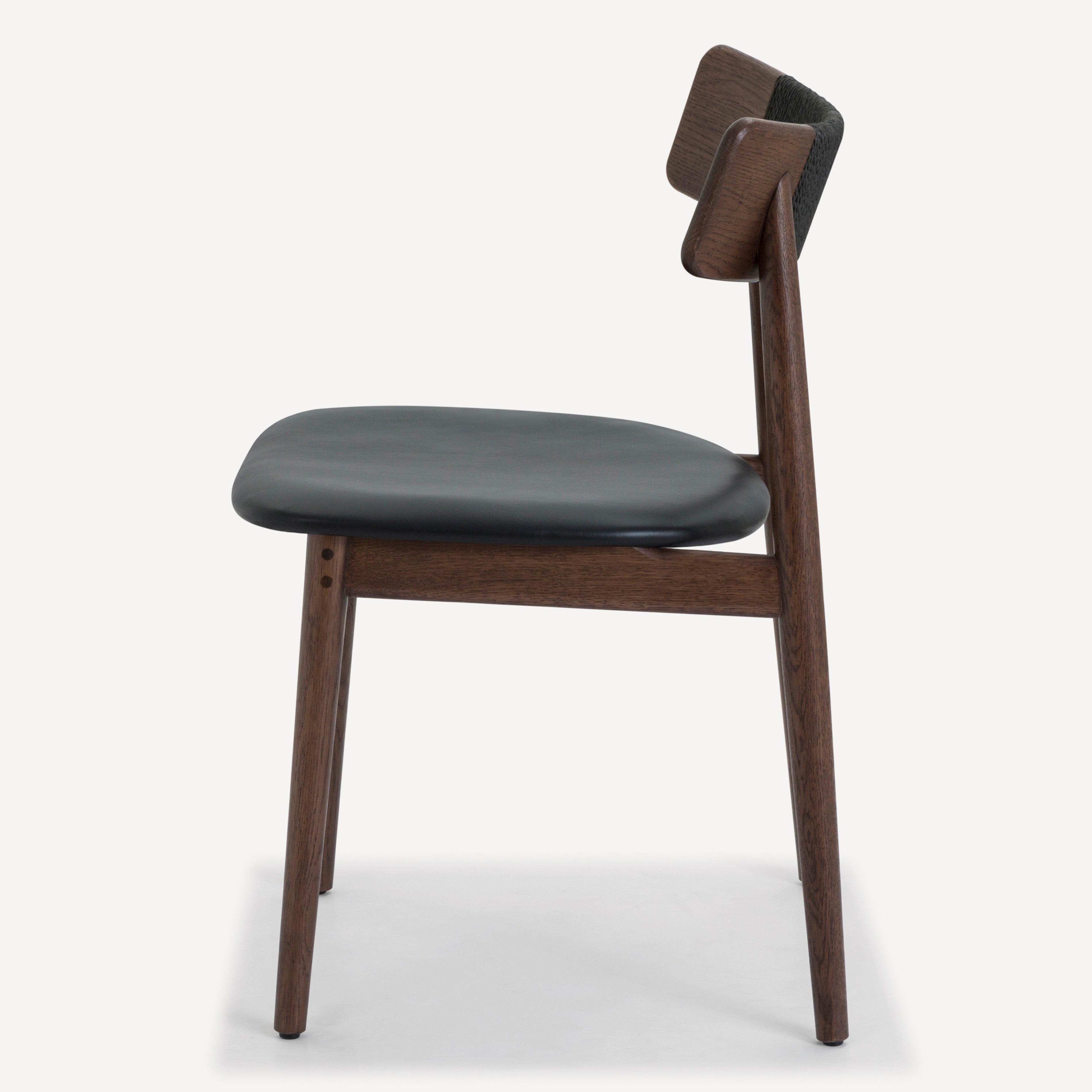 Converse Leather Solid Oak Dining Chair