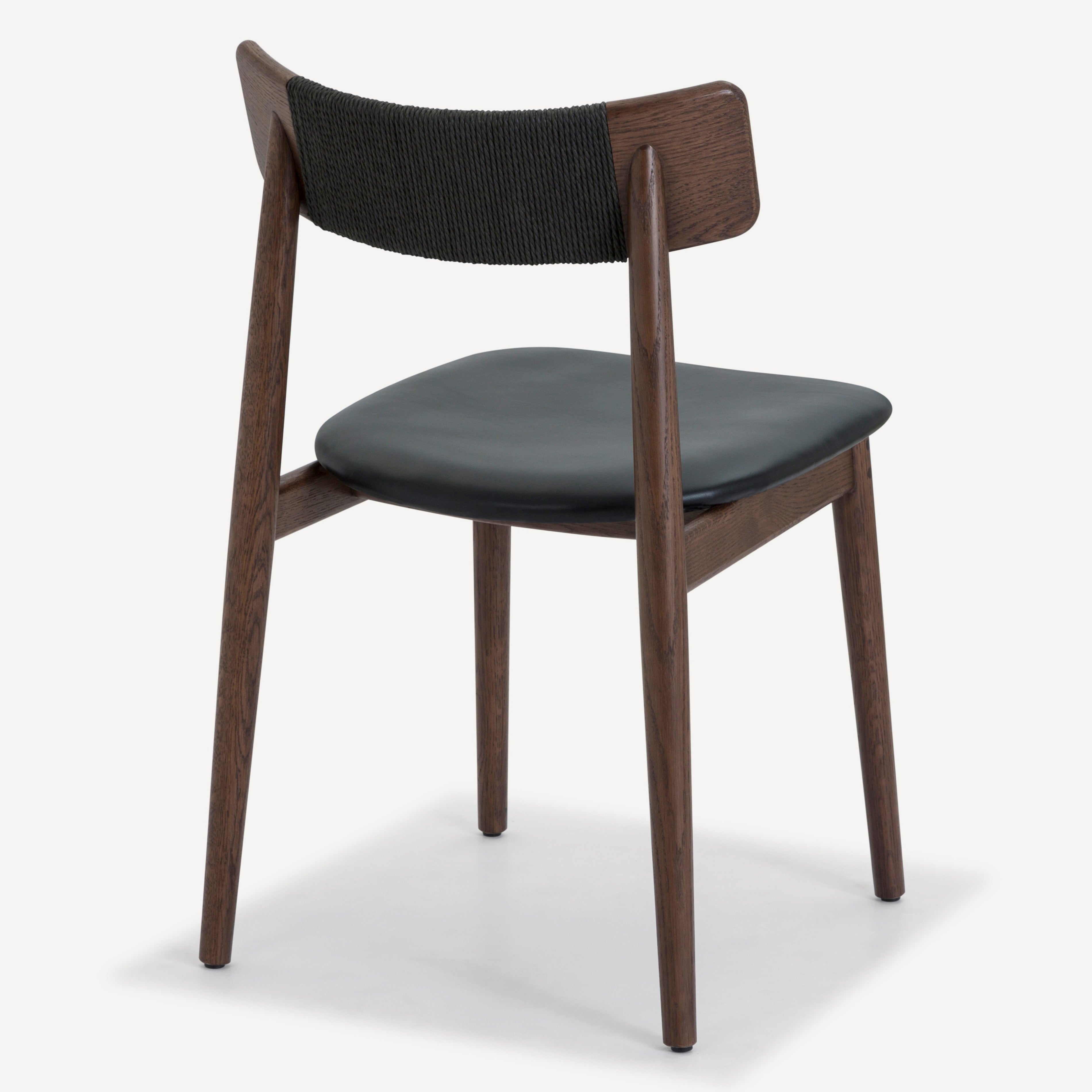 Converse Leather Solid Oak Dining Chair