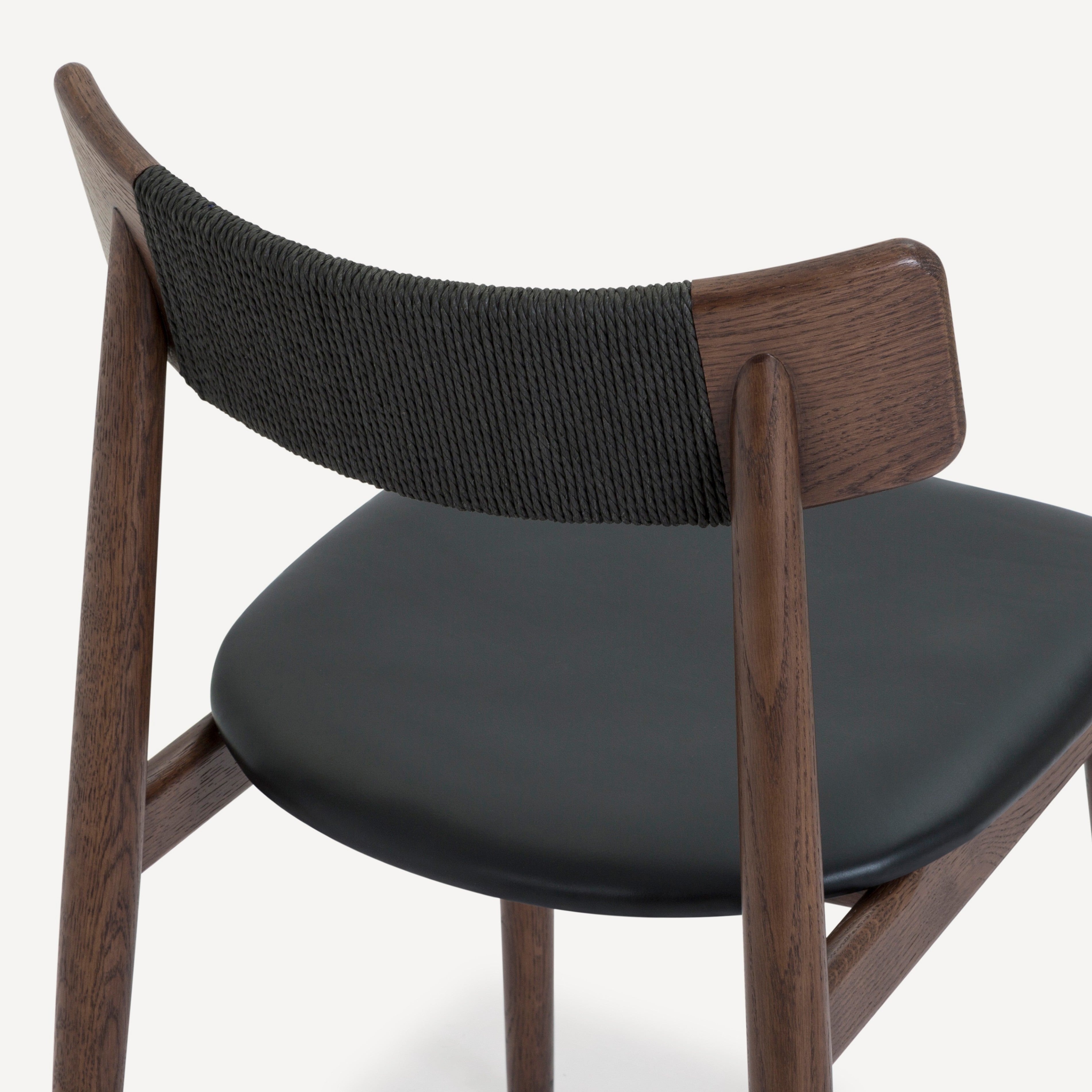 Converse Leather Solid Oak Dining Chair