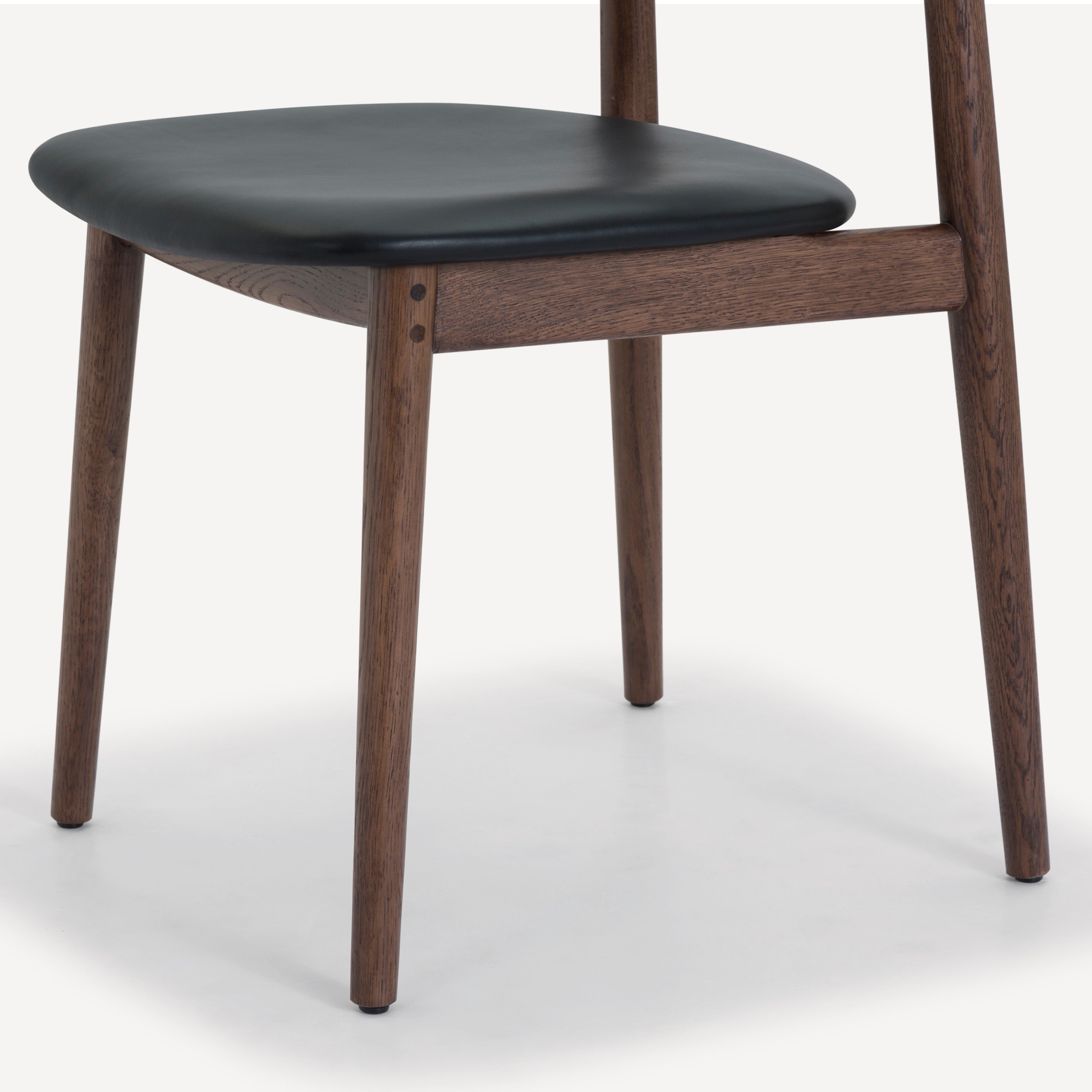 Converse Leather Solid Oak Dining Chair