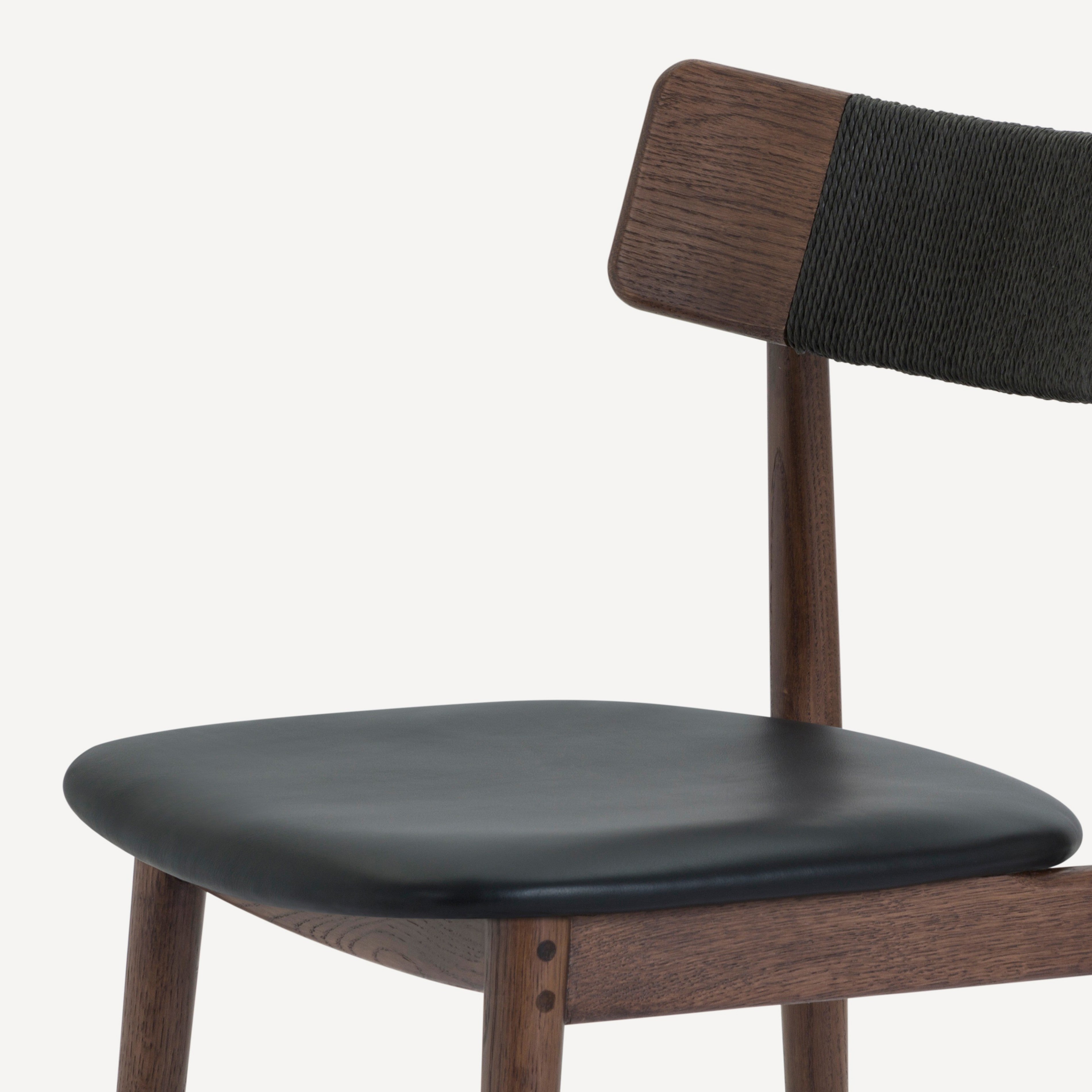 Converse Leather Solid Oak Dining Chair