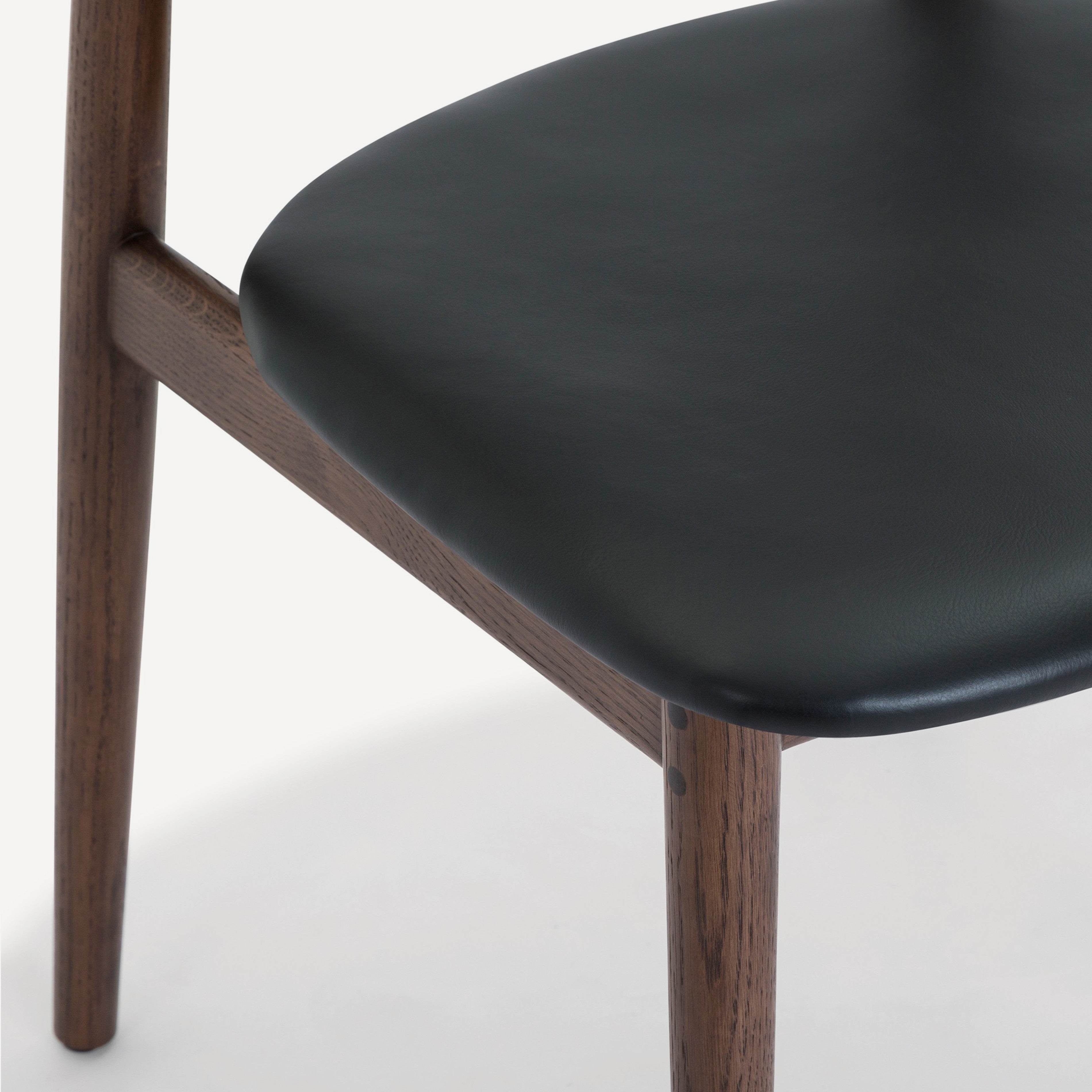 Converse Leather Solid Oak Dining Chair