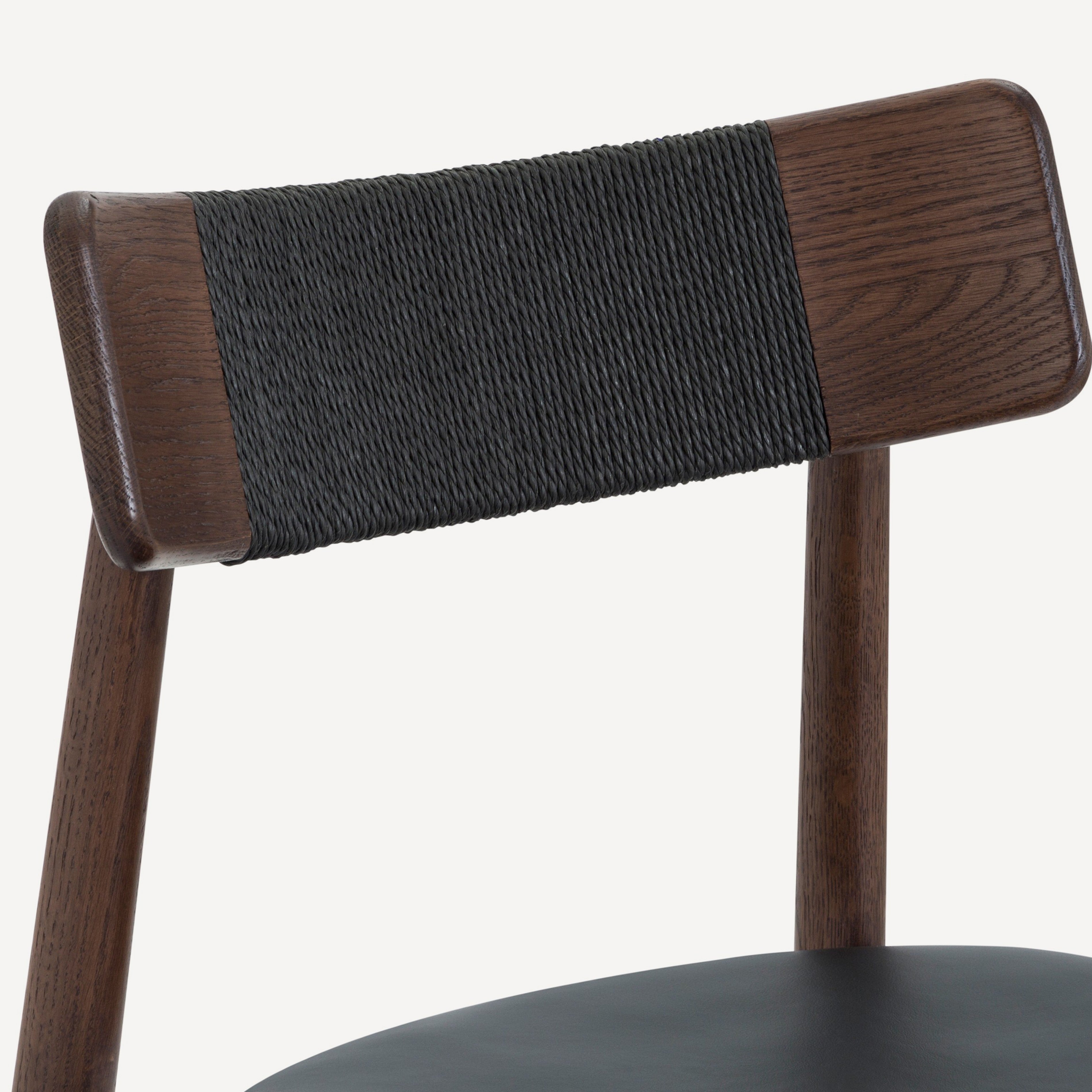 Converse Leather Solid Oak Dining Chair