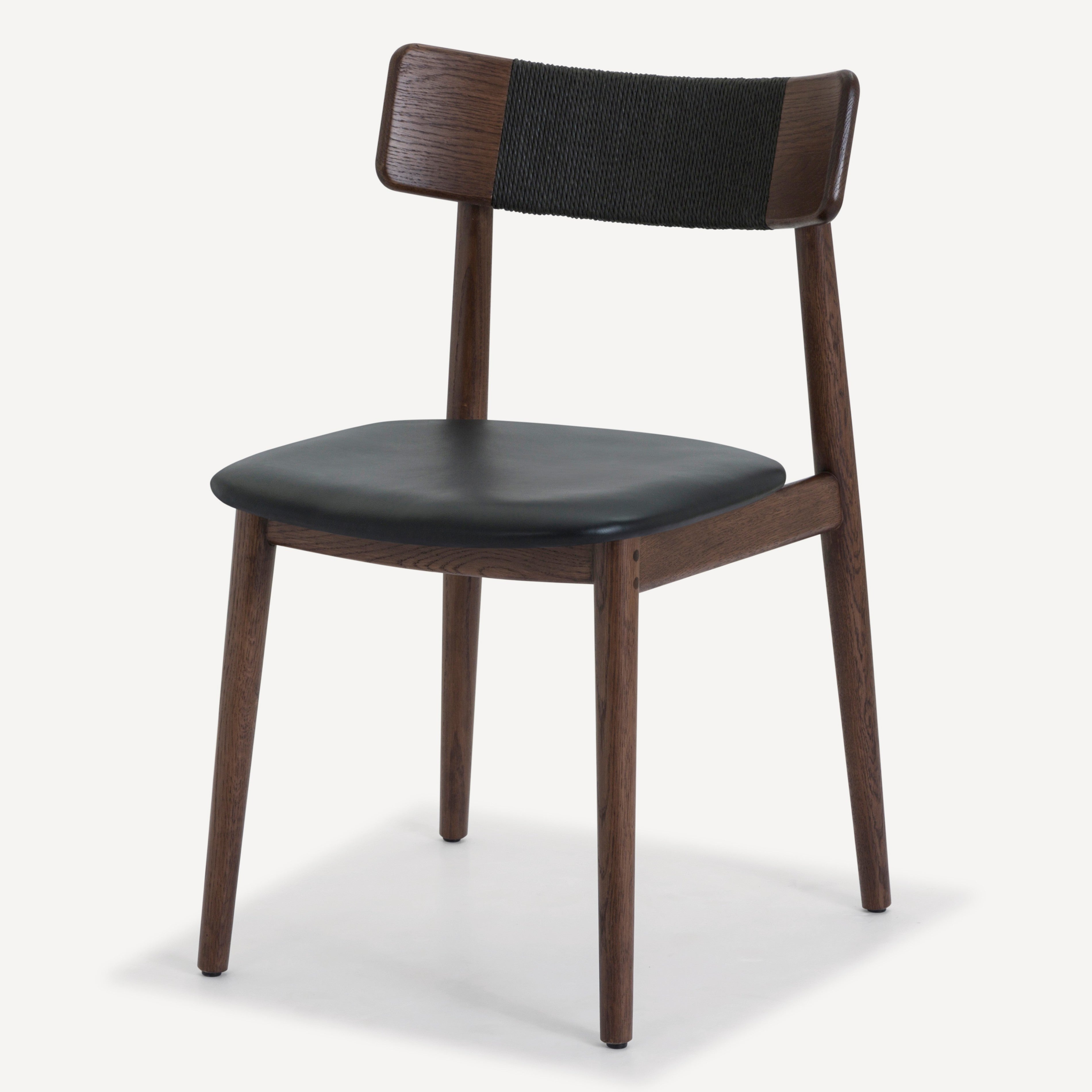 Converse Leather Solid Oak Dining Chair