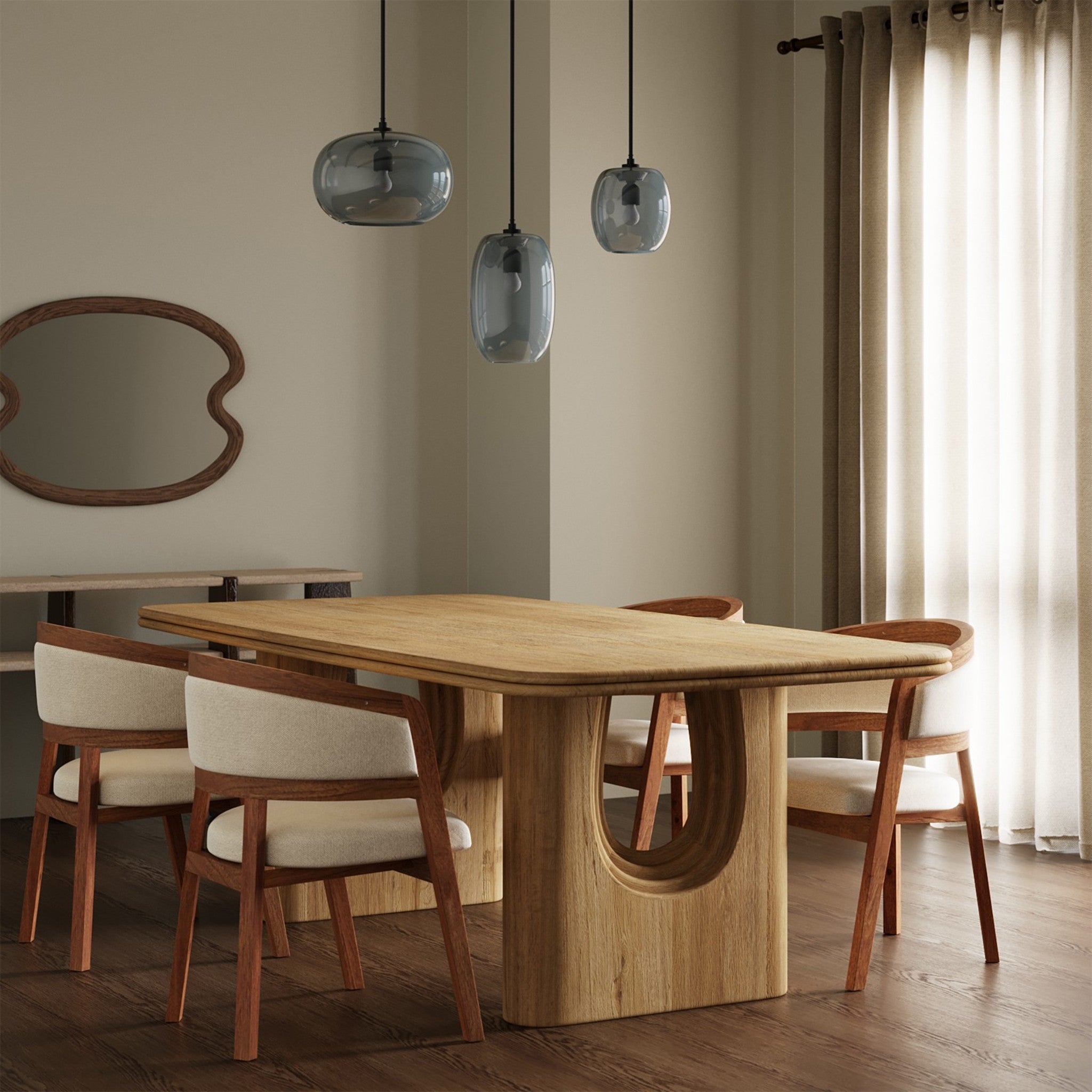 Layered Solid Oak Dining Table