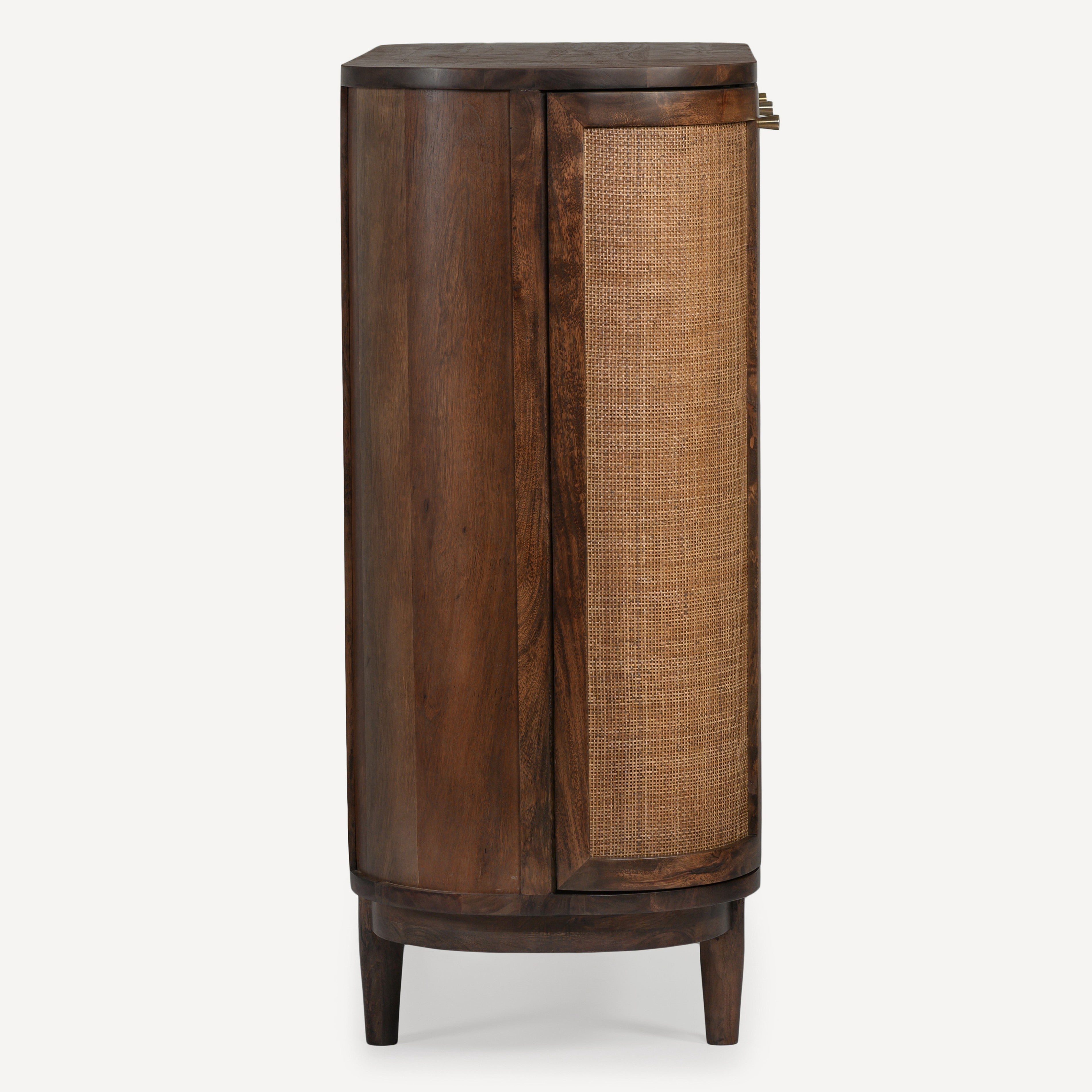 Canggu Storage Cane Solid Wood Cabinet