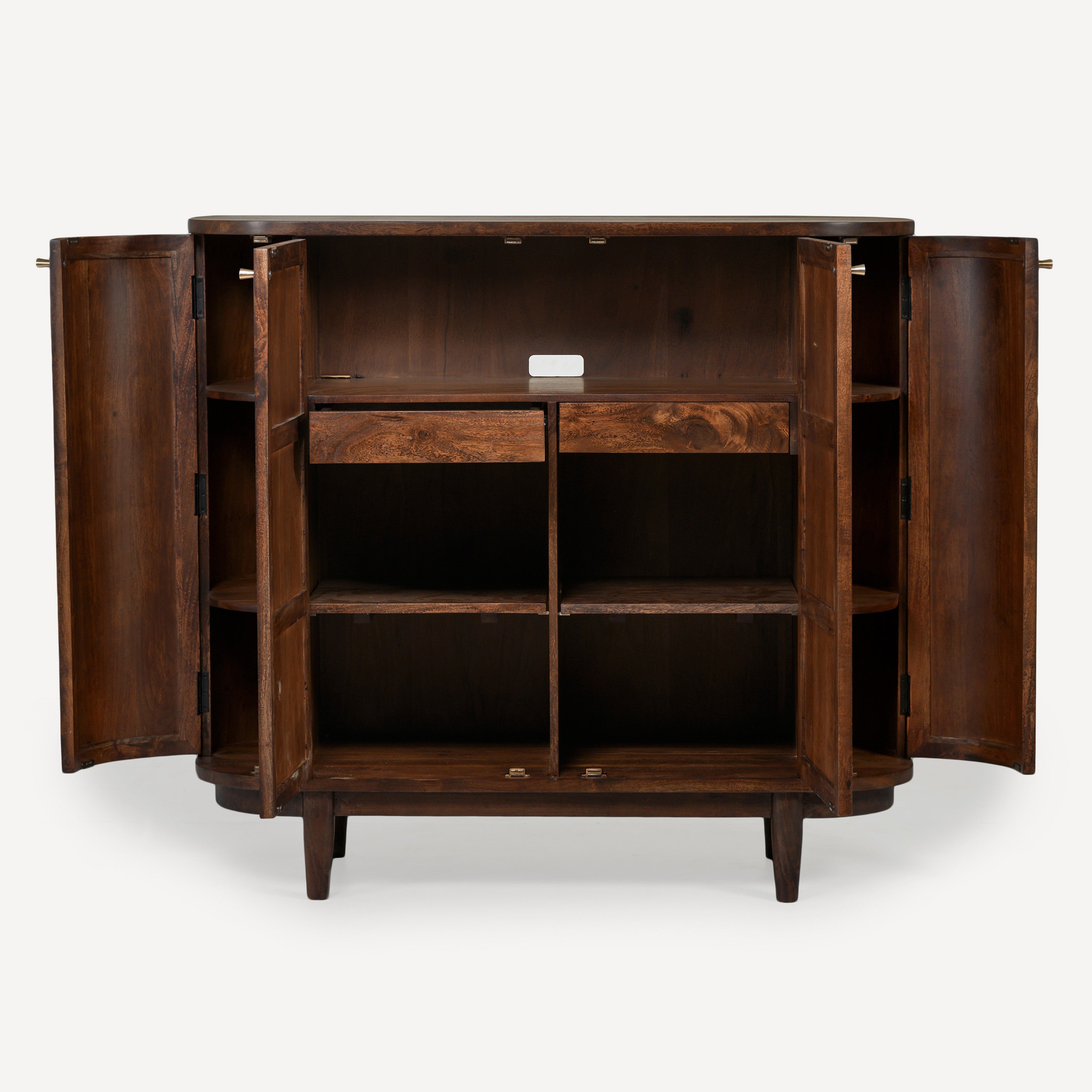 Canggu Storage Cane Solid Wood Cabinet