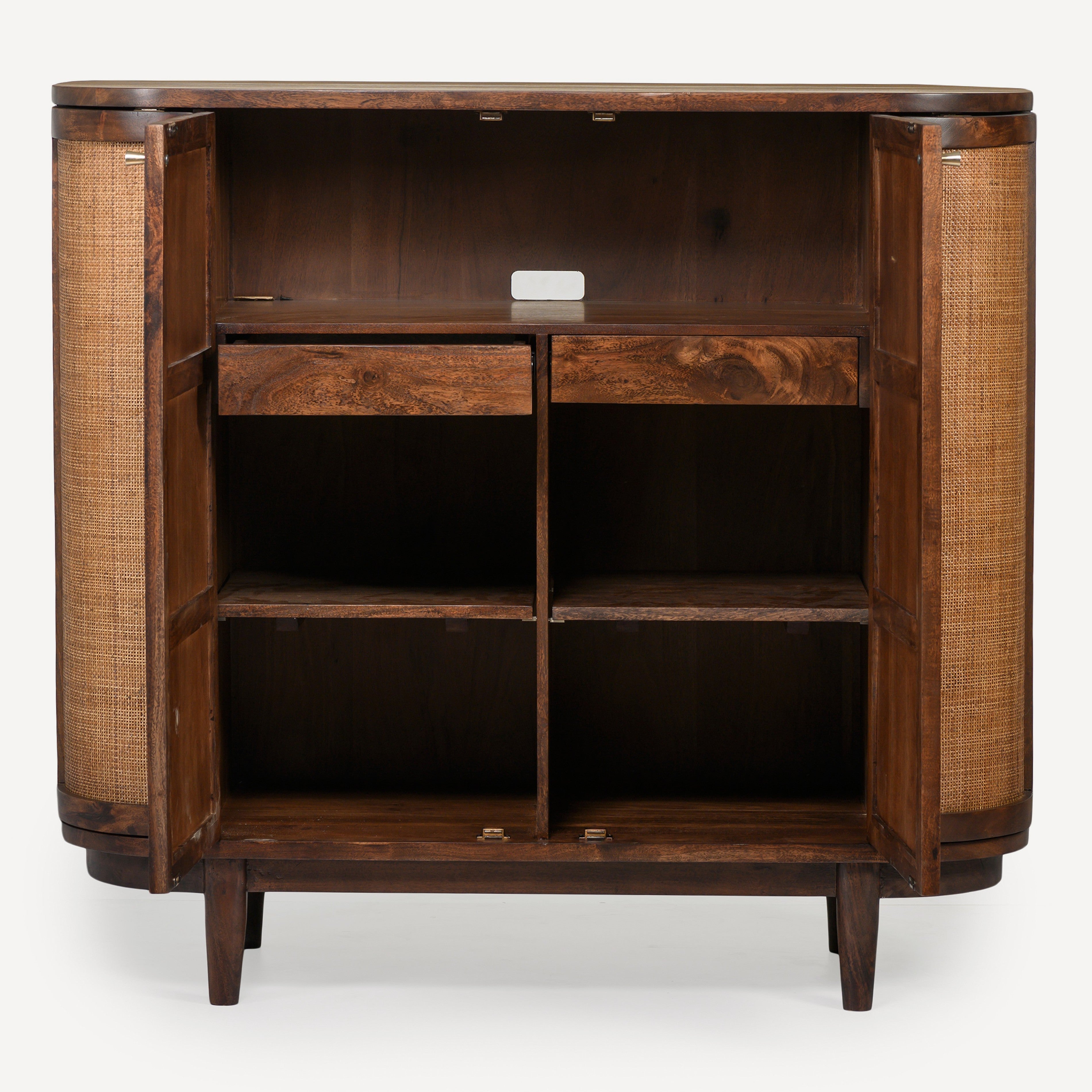 Canggu Storage Cane Solid Wood Cabinet