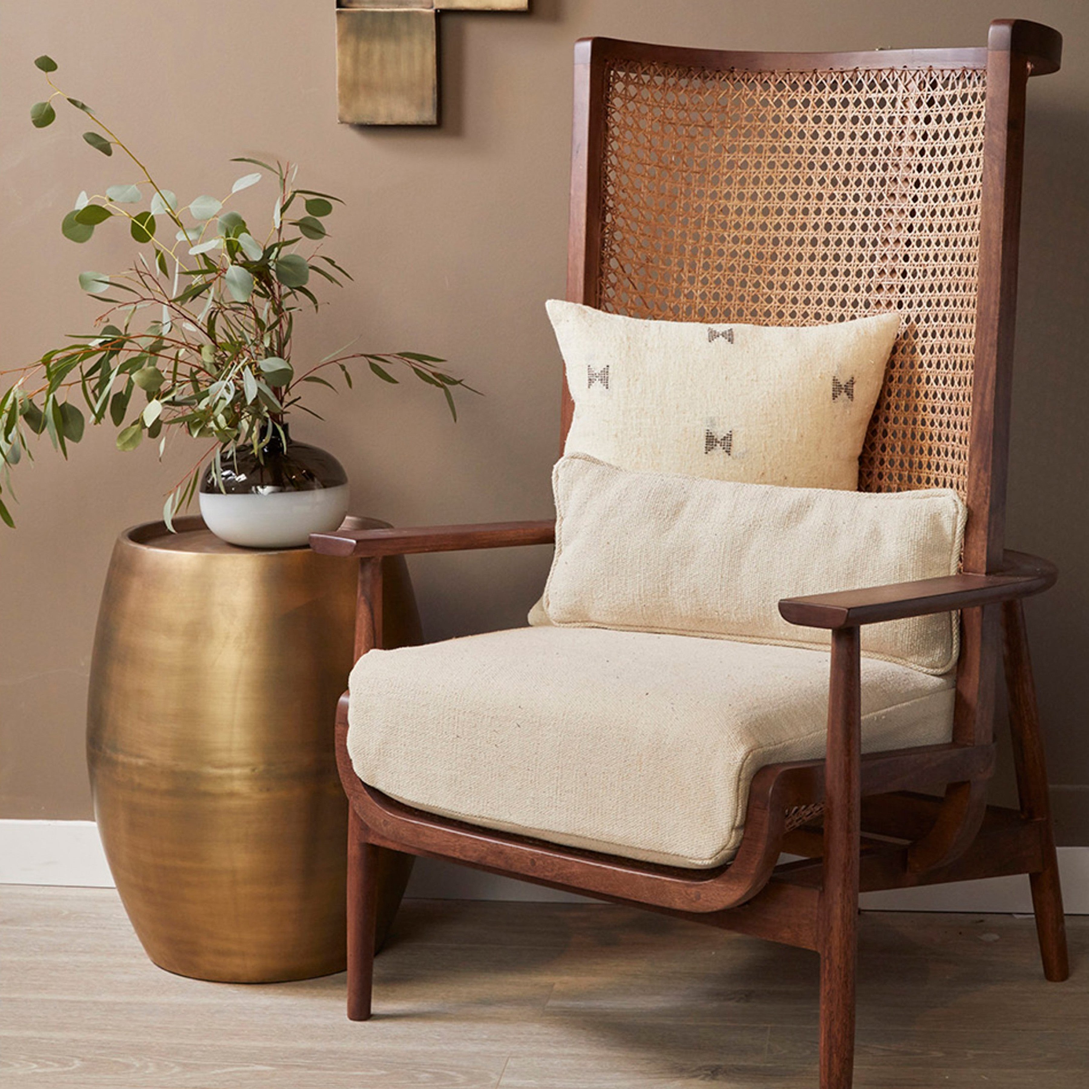 Pebble Antique Brass Side Table - Tall