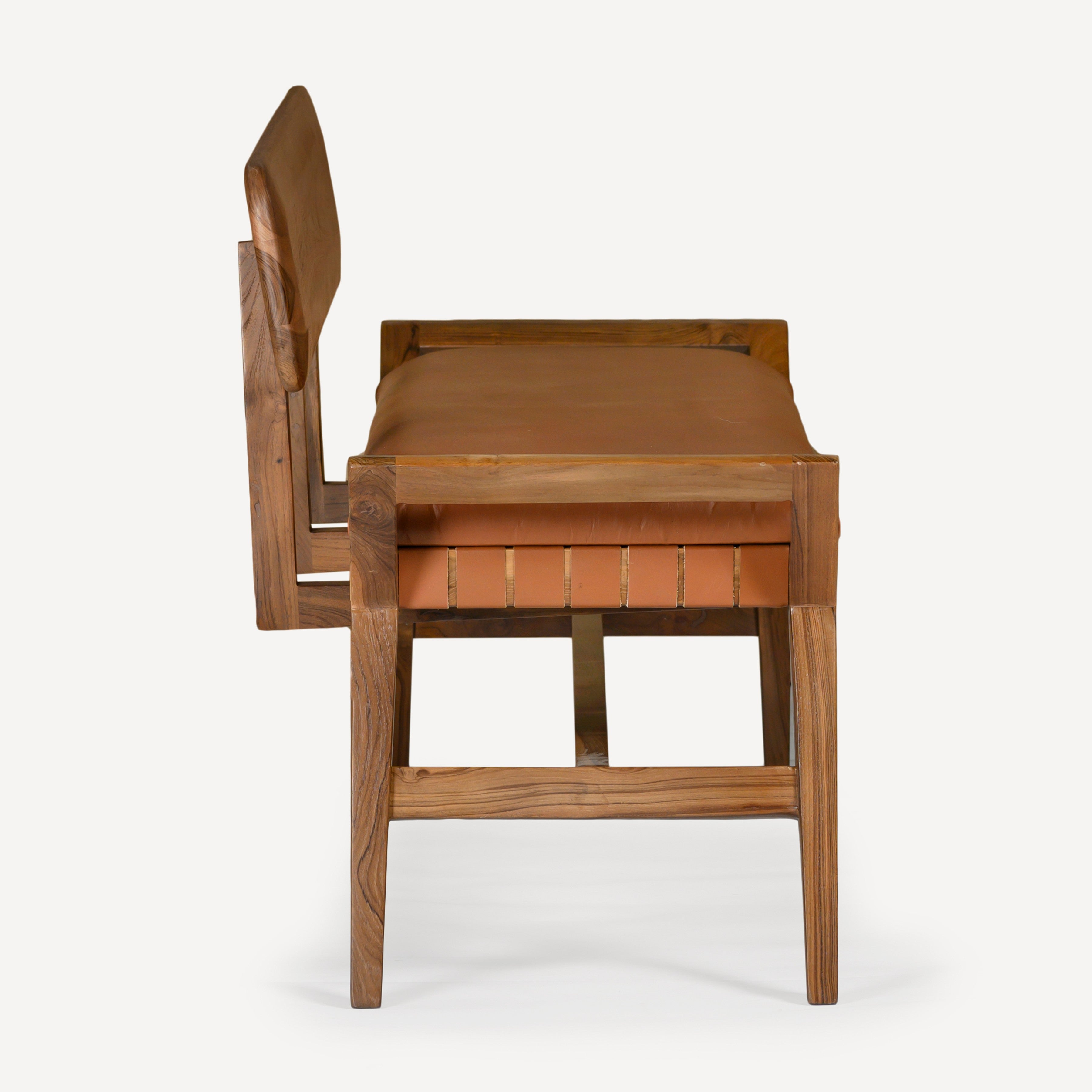 Robertson Recycled Teak Leather Bench