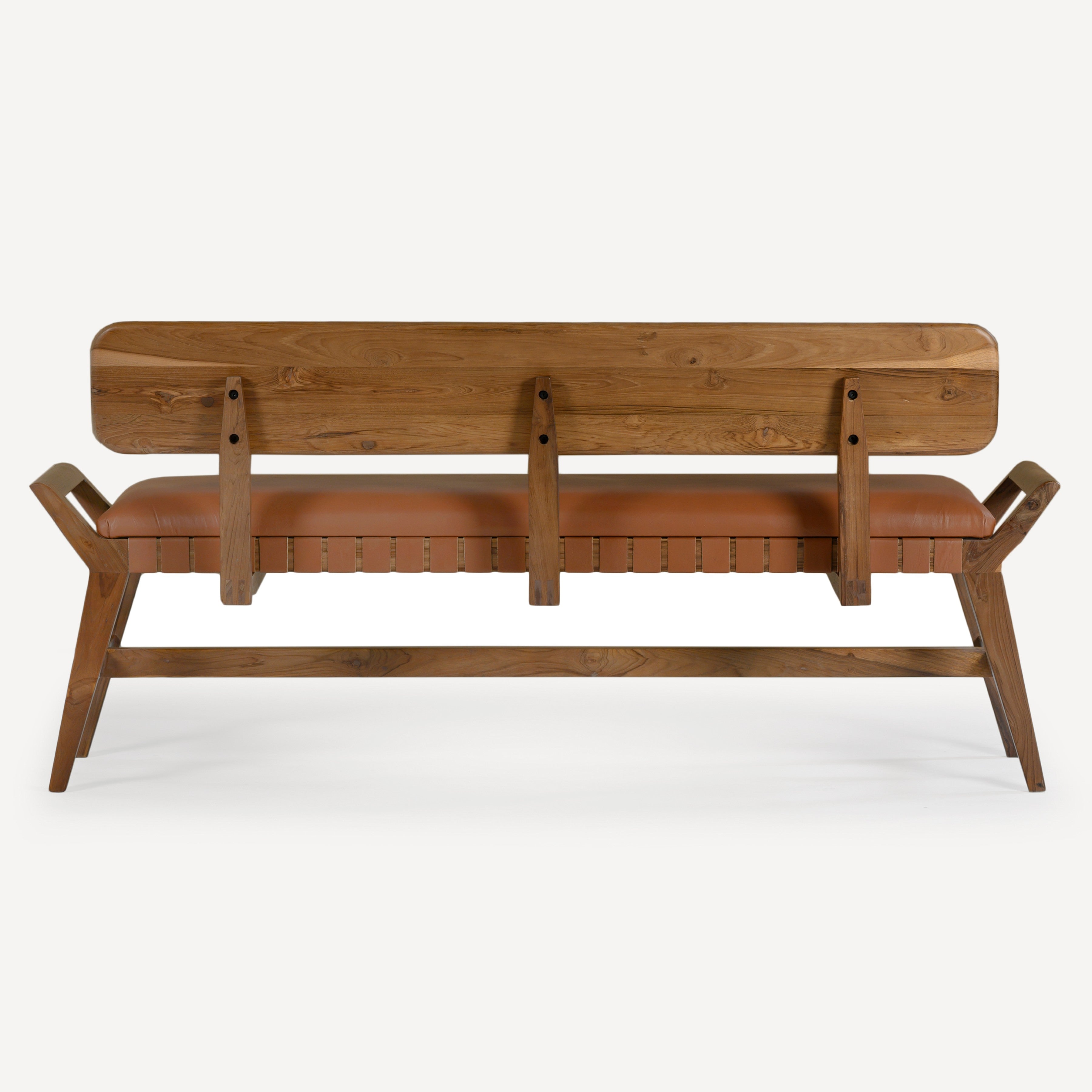 Robertson Recycled Teak Leather Bench