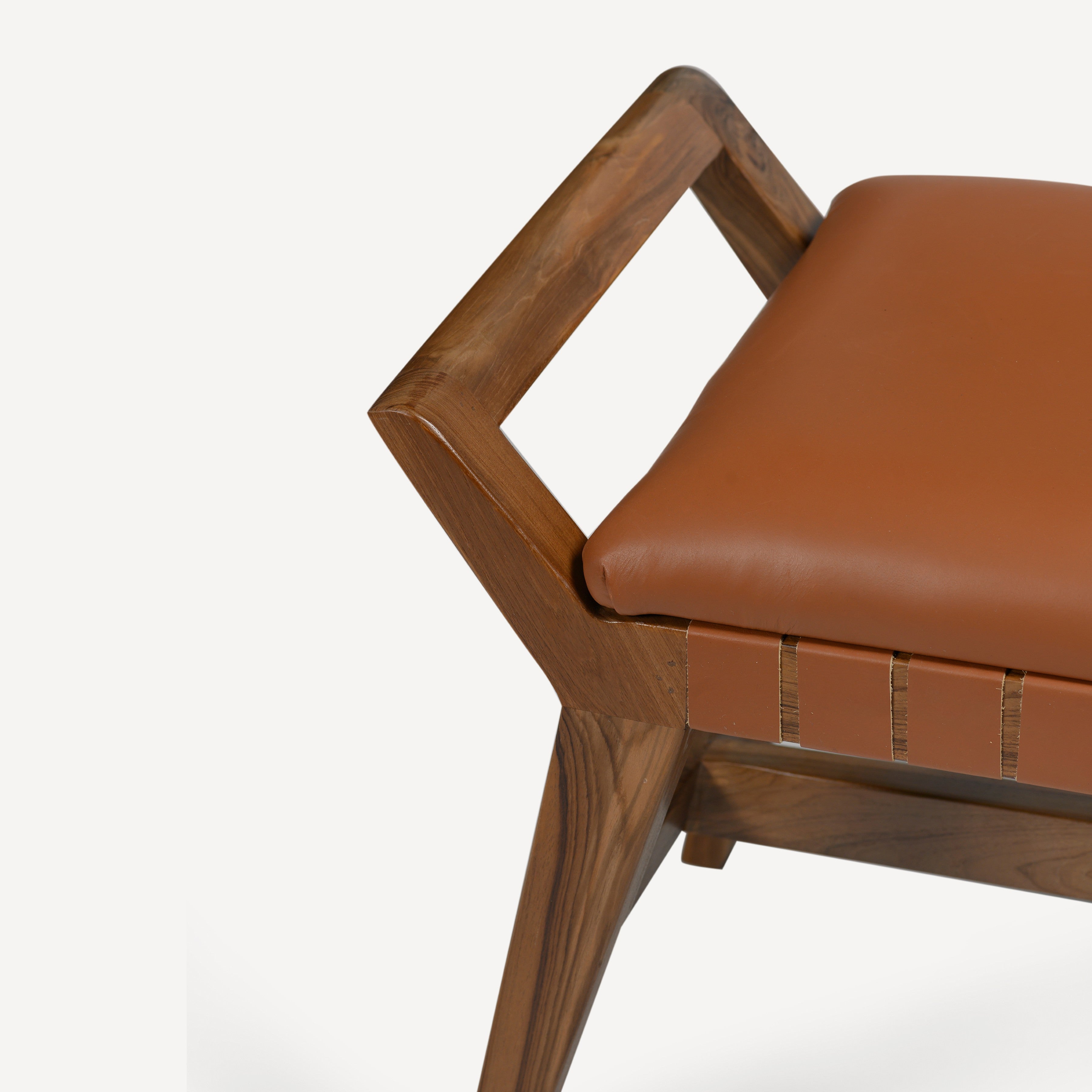 Robertson Recycled Teak Leather Bench