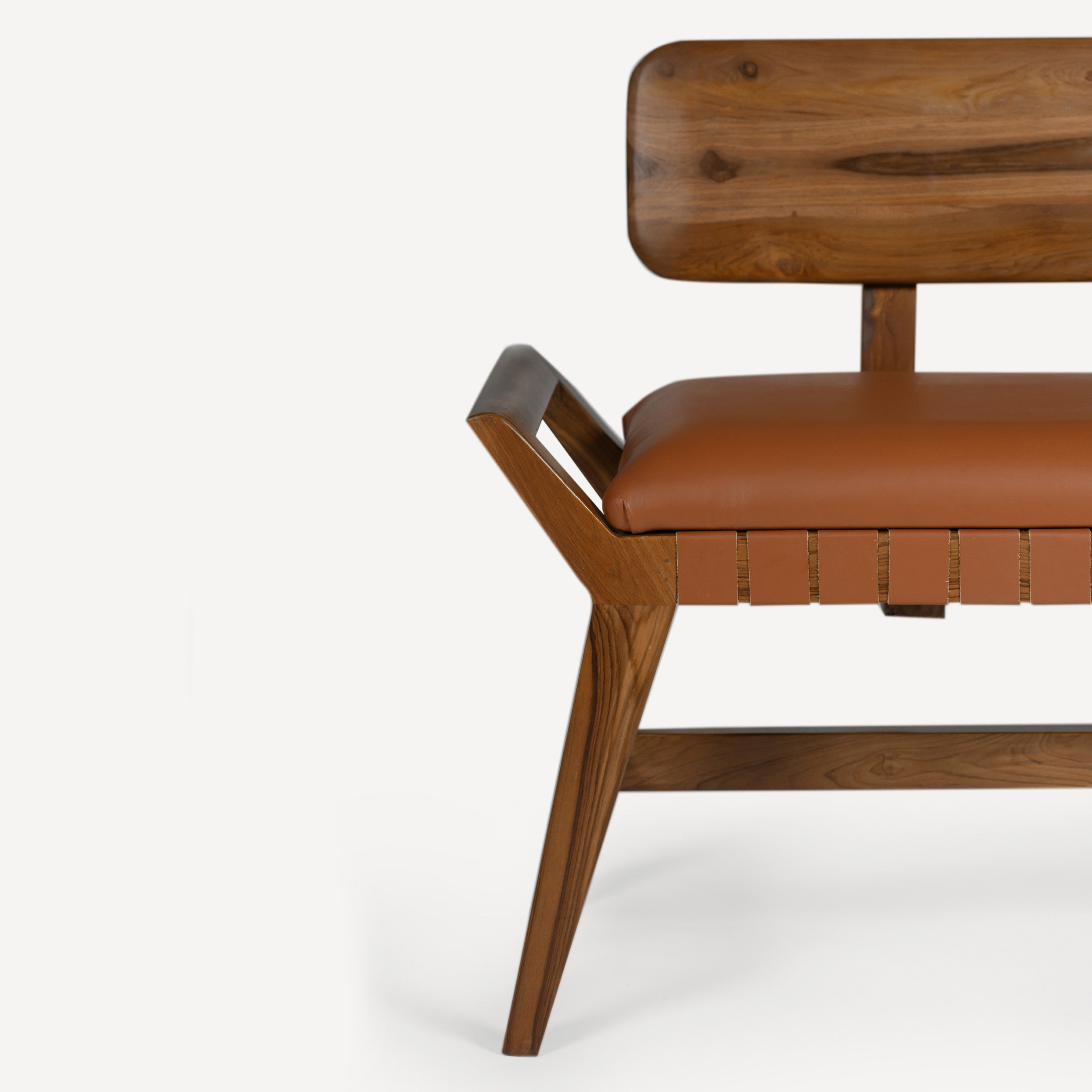 Robertson Recycled Teak Leather Bench