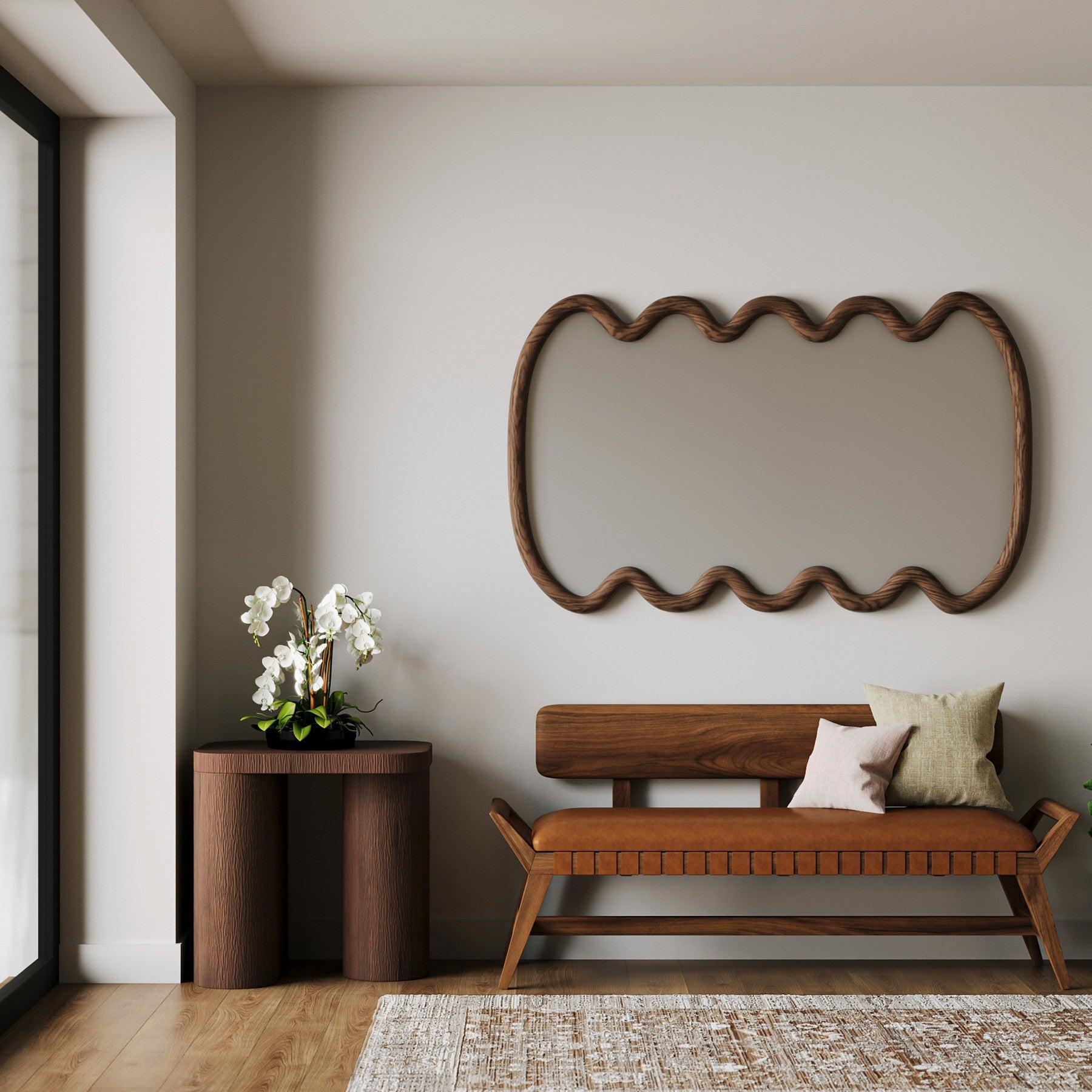 Robertson Recycled Teak Leather Bench